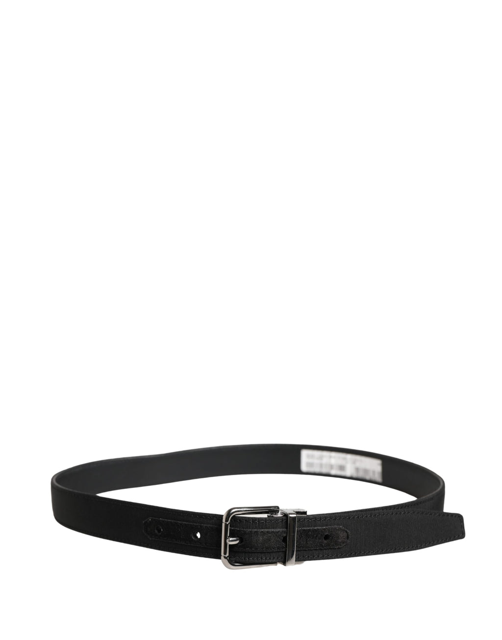 Dolce & Gabbana Men Black Viscose Leather Metal Buckle Belt