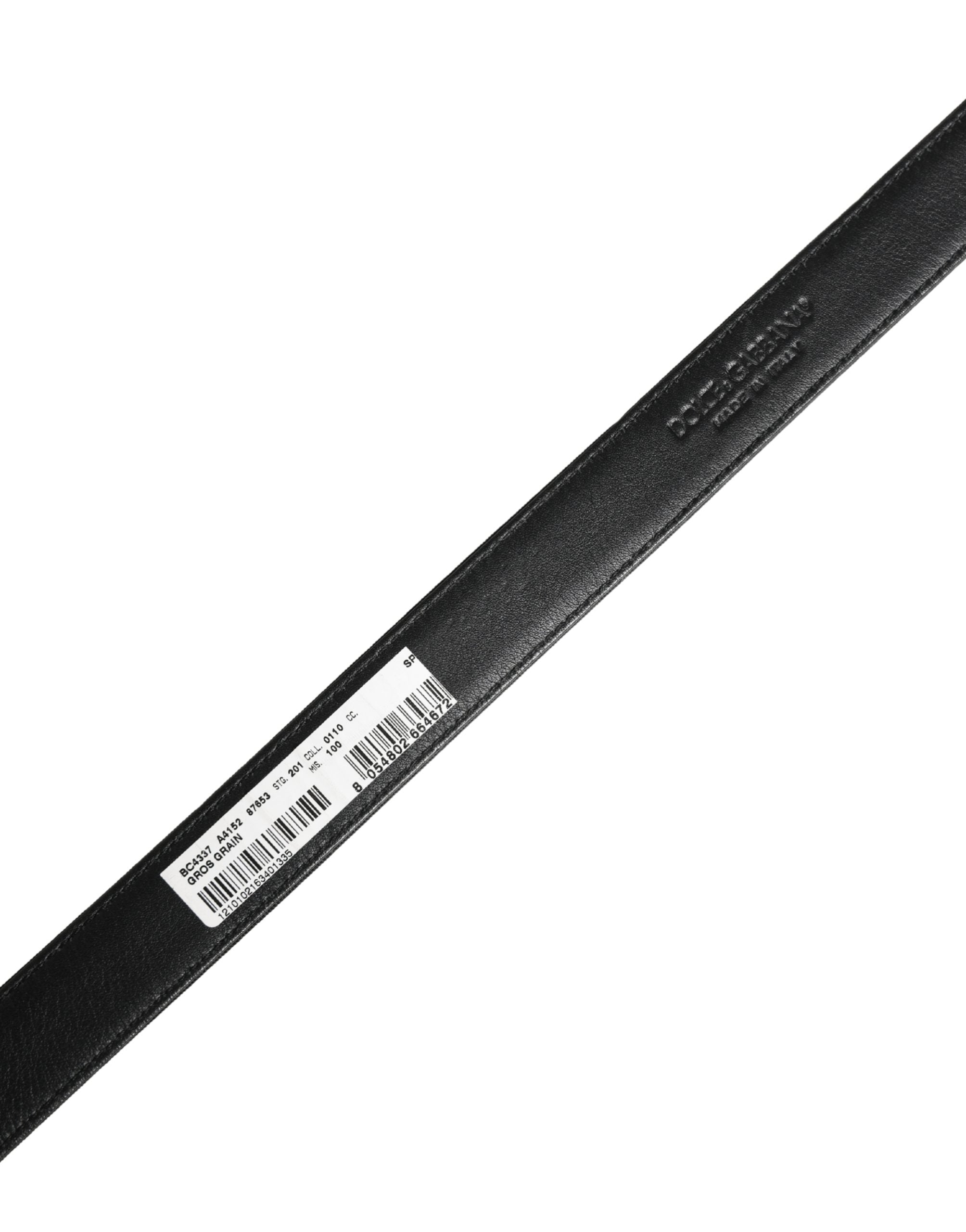 Dolce & Gabbana Men Black Viscose Leather Metal Buckle Belt