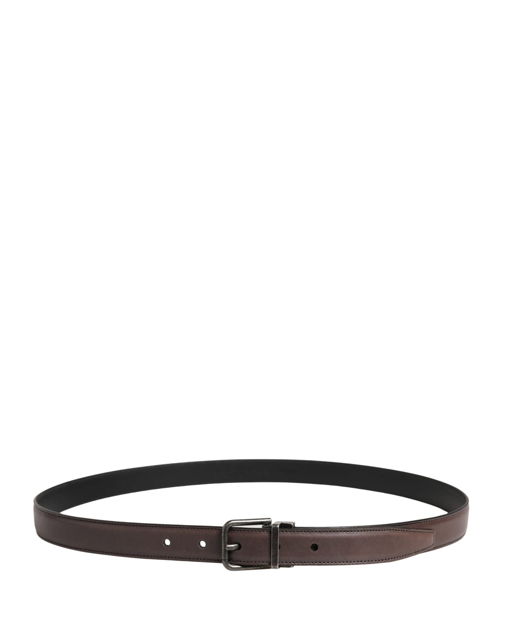Dolce & Gabbana Men Brown Classic Leather Metal Buckle Belt