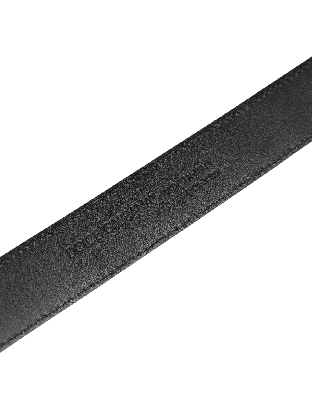 Dolce & Gabbana Men Black Exotic Leather Logo Buckle Belt