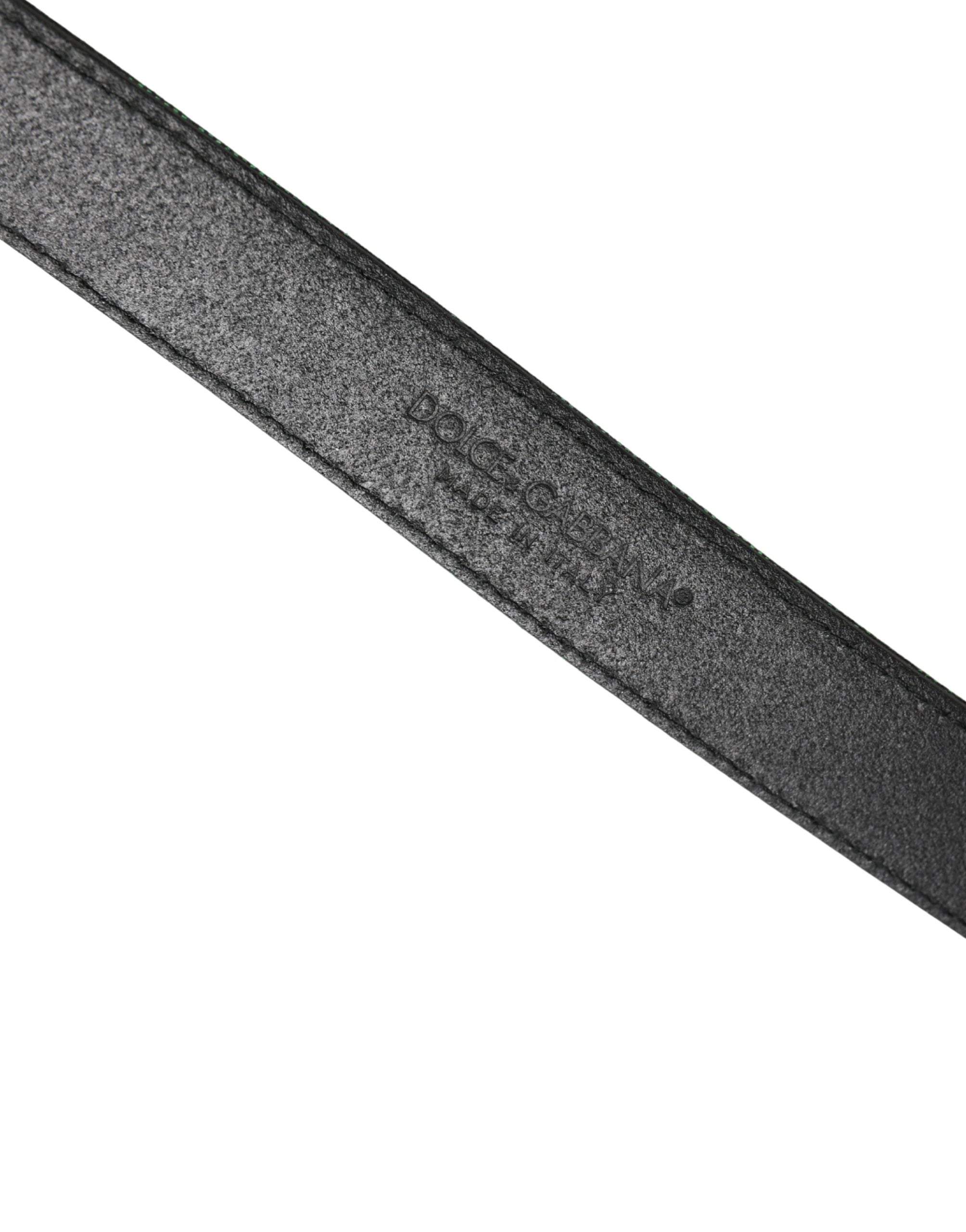 Dolce & Gabbana Men Green Lurex Polyester Metal Buckle Belt