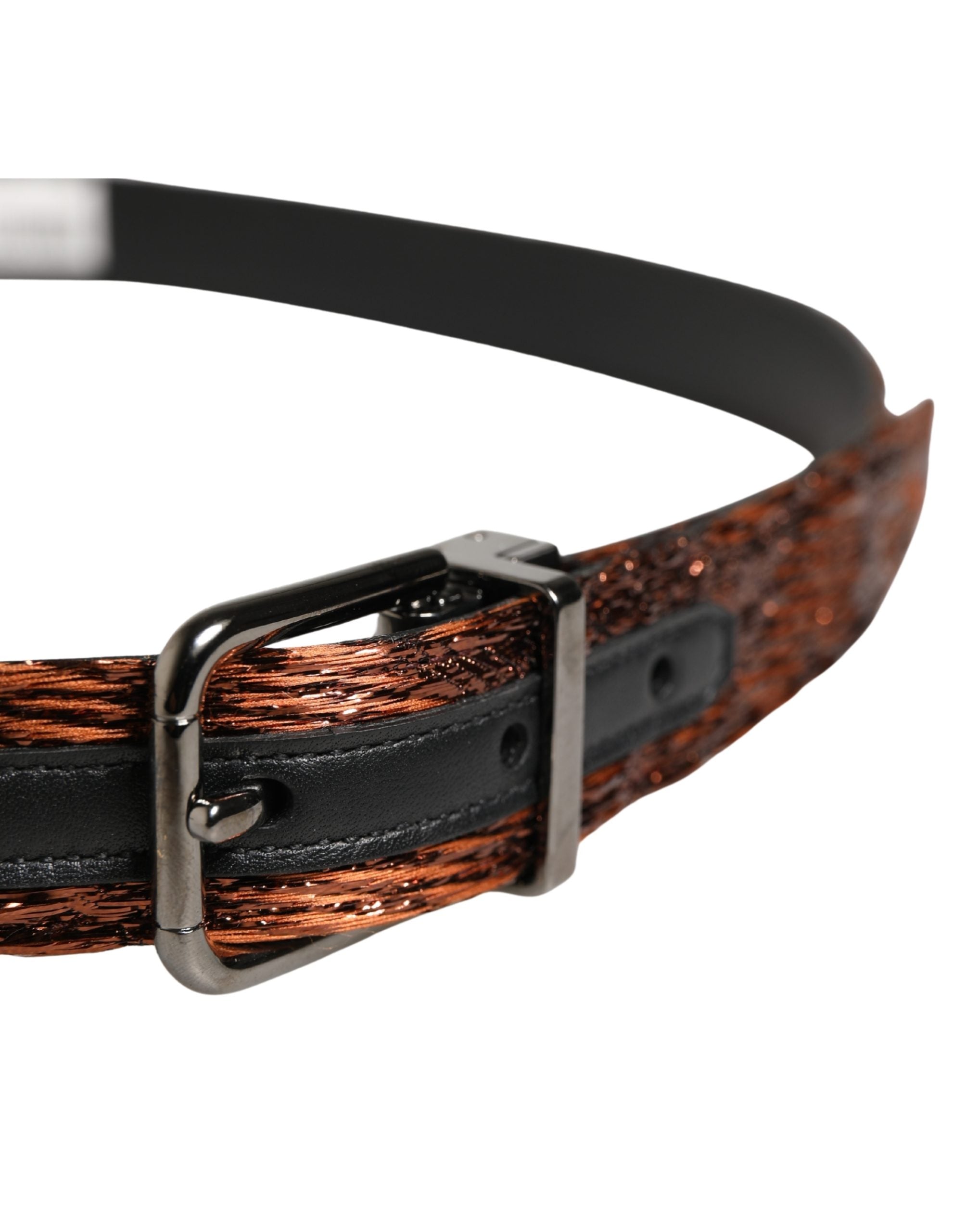 Dolce & Gabbana Men Brown Classic Polyester Metal Buckle Belt