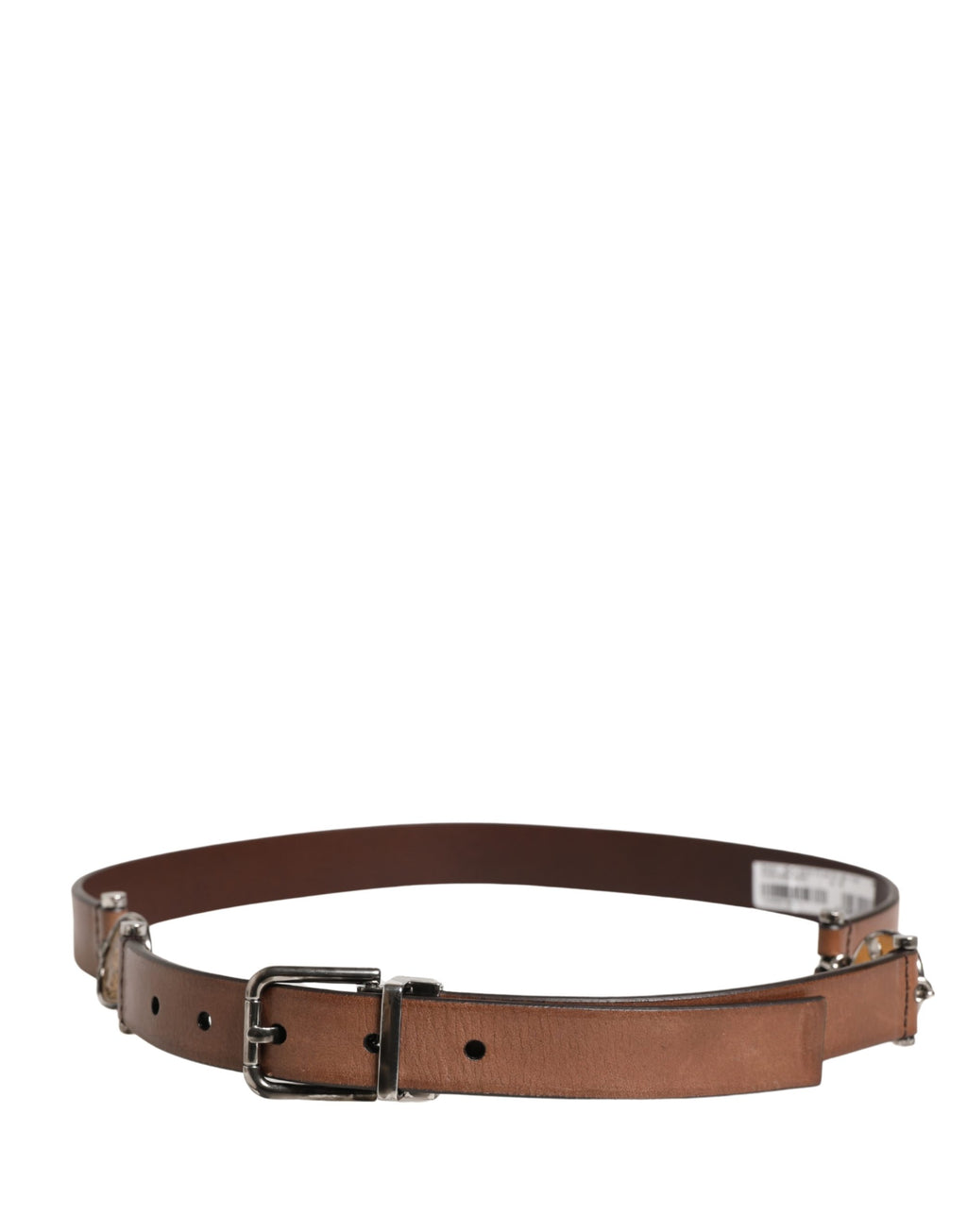 Dolce & Gabbana Men Brown Classic Leather Metal Buckle Belt