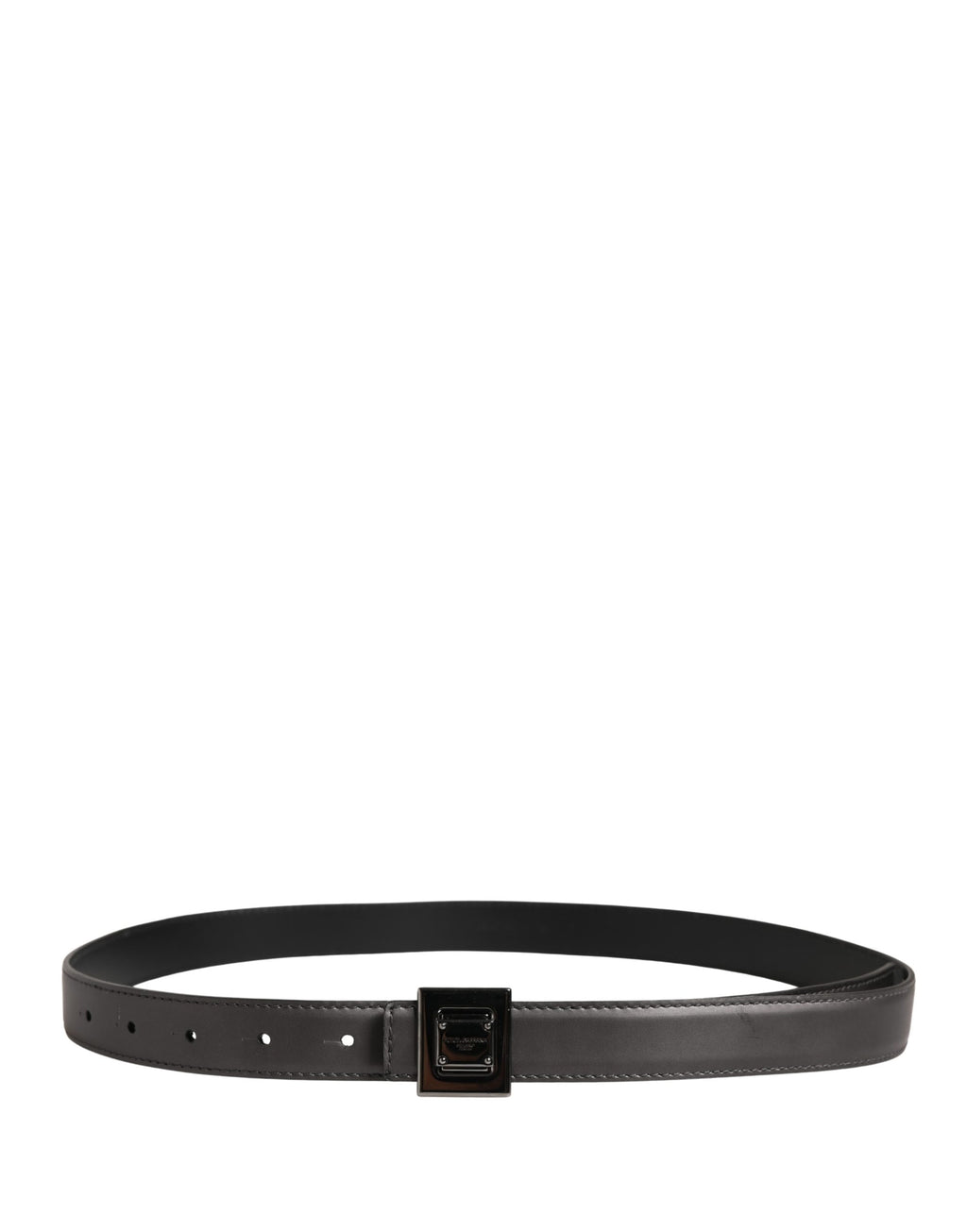 Dolce & Gabbana Men Silver Classic Leather Square Buckle Belt