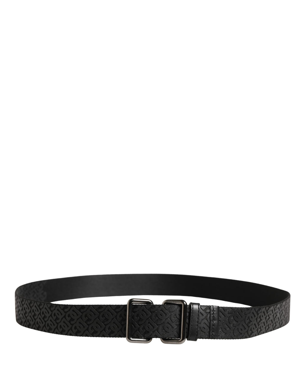 Dolce & Gabbana Men Black DG Logo Polyester Metal Buckle Belt