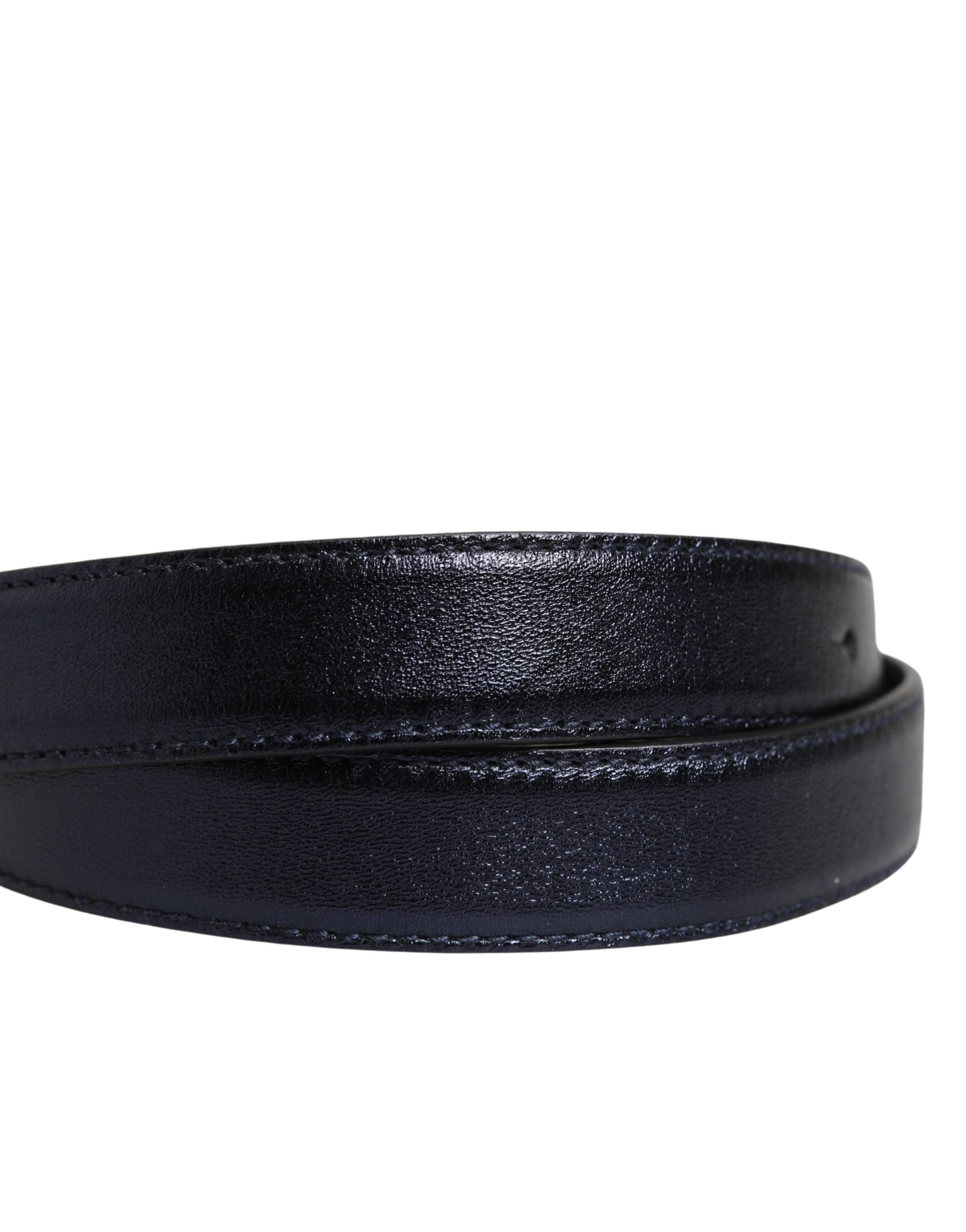 Dolce & Gabbana Men Black Classic Leather Square Buckle Belt