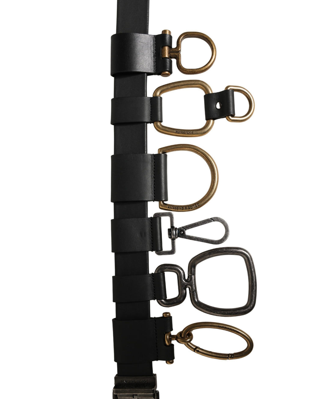 Dolce & Gabbana Men Black Classic Leather Metal Buckle Belt