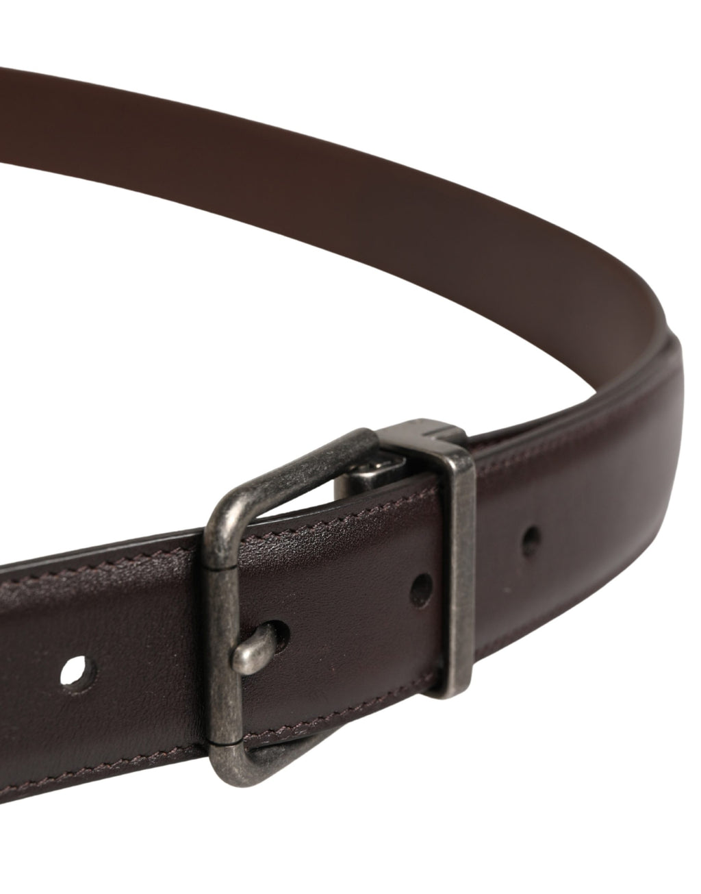 Dolce & Gabbana Men Brown Classic Leather Metal Buckle Belt