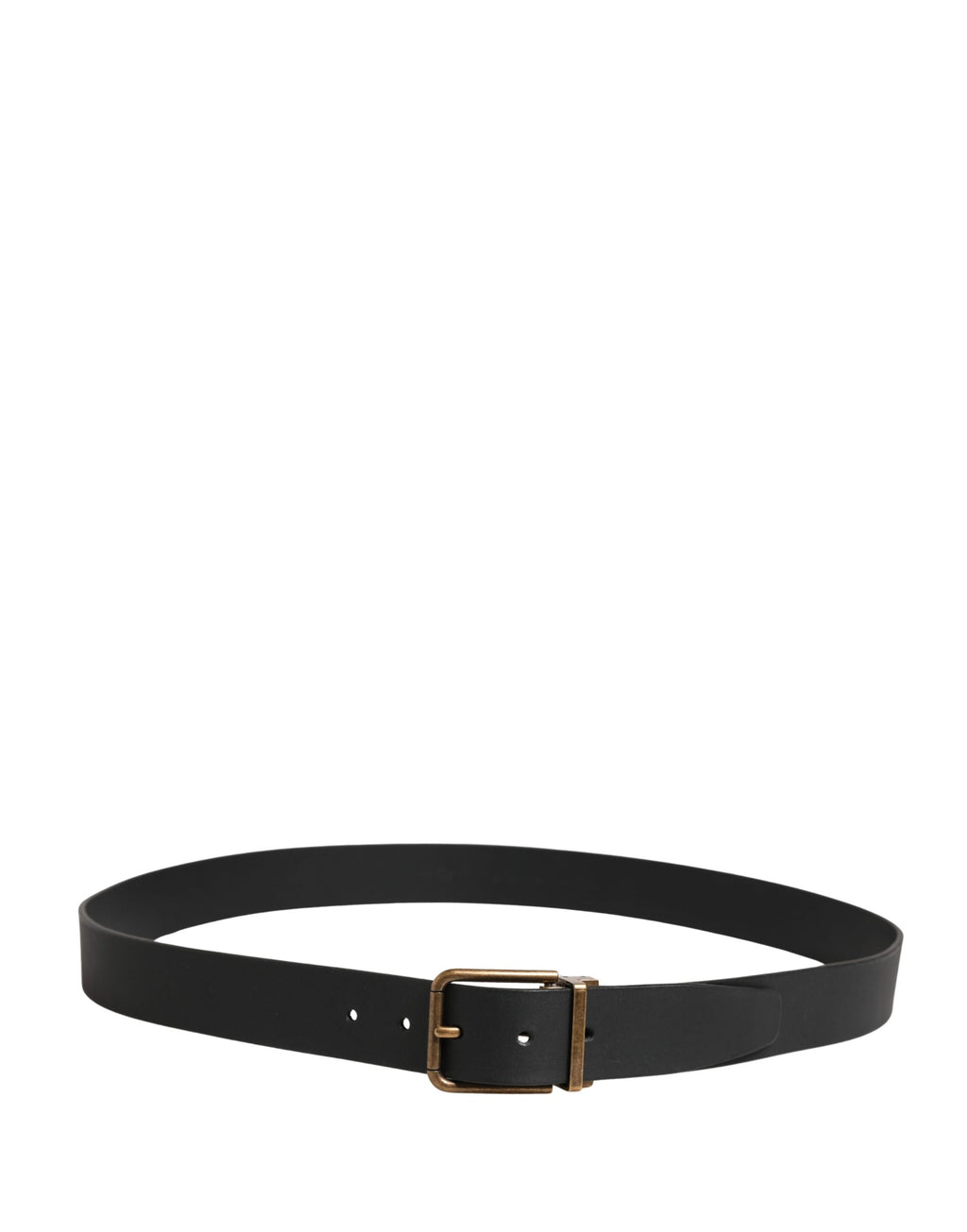 Dolce & Gabbana Men Black Classic Leather Metal Buckle Belt