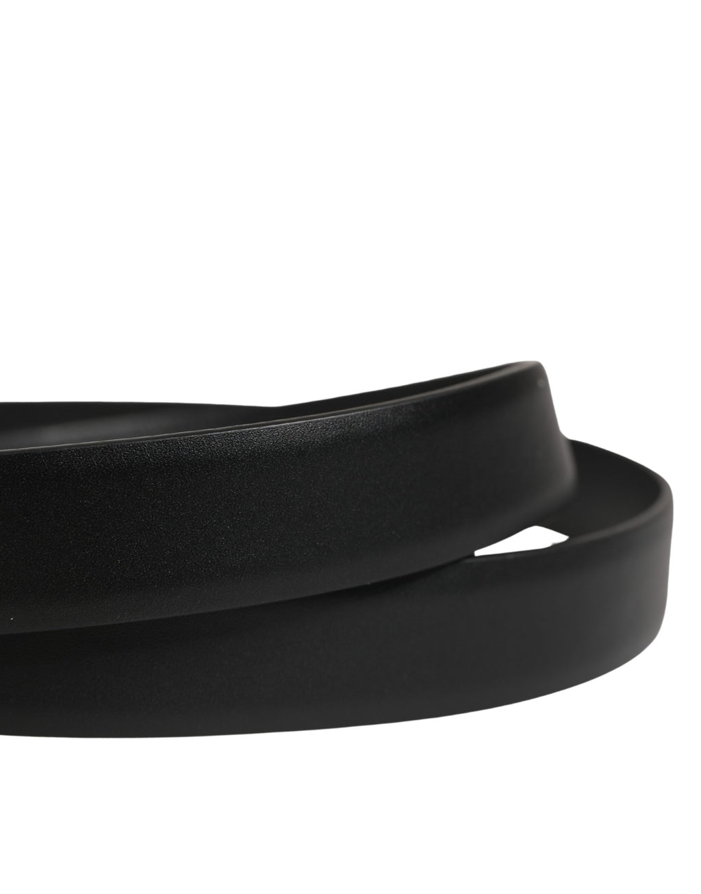 Dolce & Gabbana Men Black Classic Leather Metal Buckle Belt