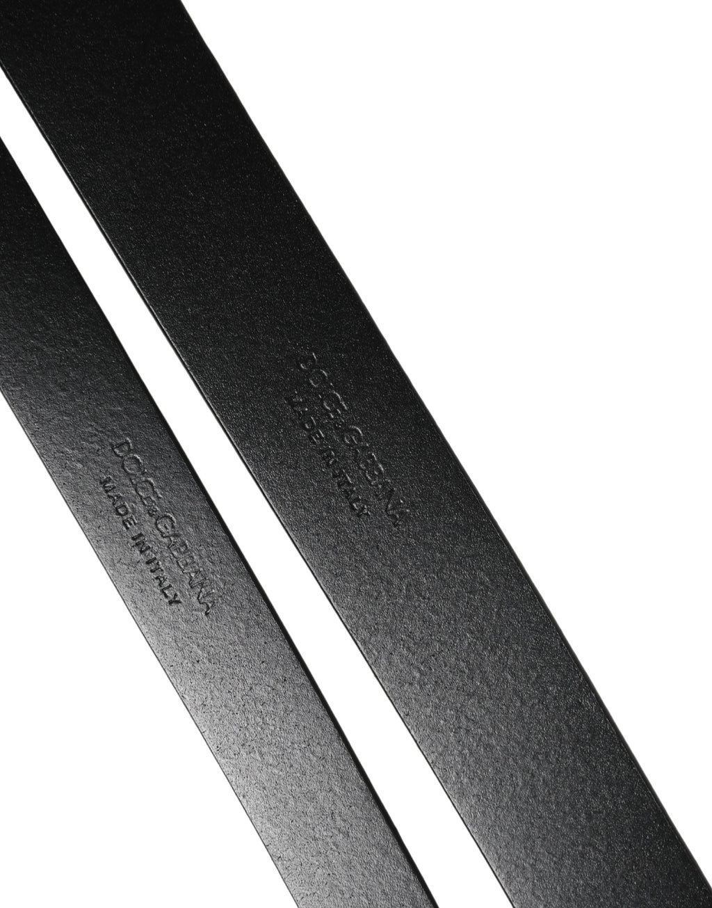 Dolce & Gabbana Black Double Strap Leather Silver Buckle Belt