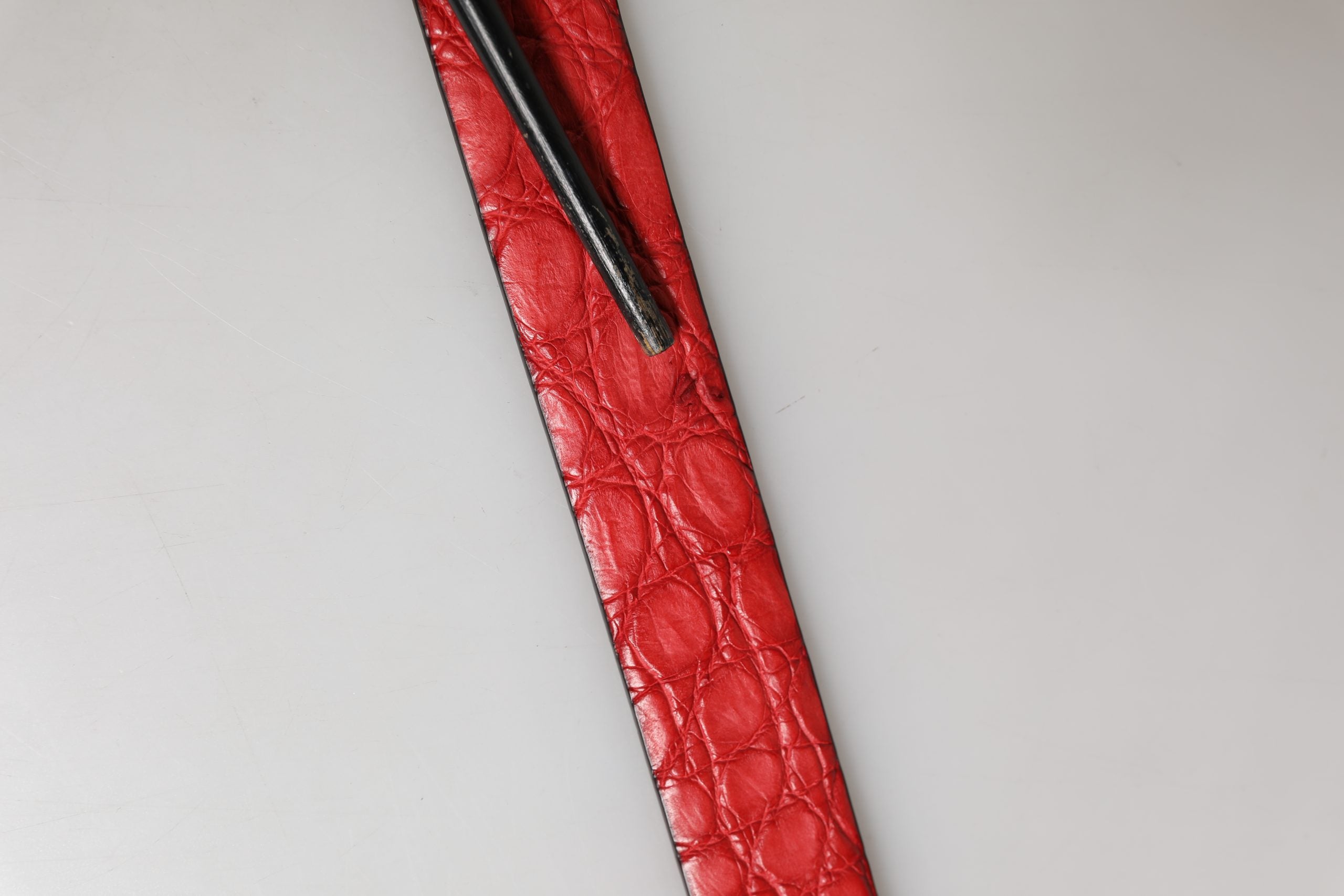 Dolce & Gabbana Men Red Exotic Leather Metal Buckle Belt