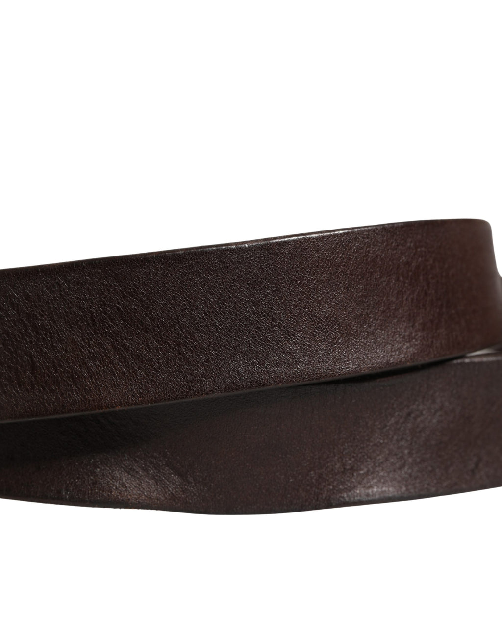 Dolce & Gabbana Men Brown Leather Logo Metal Buckle Belt