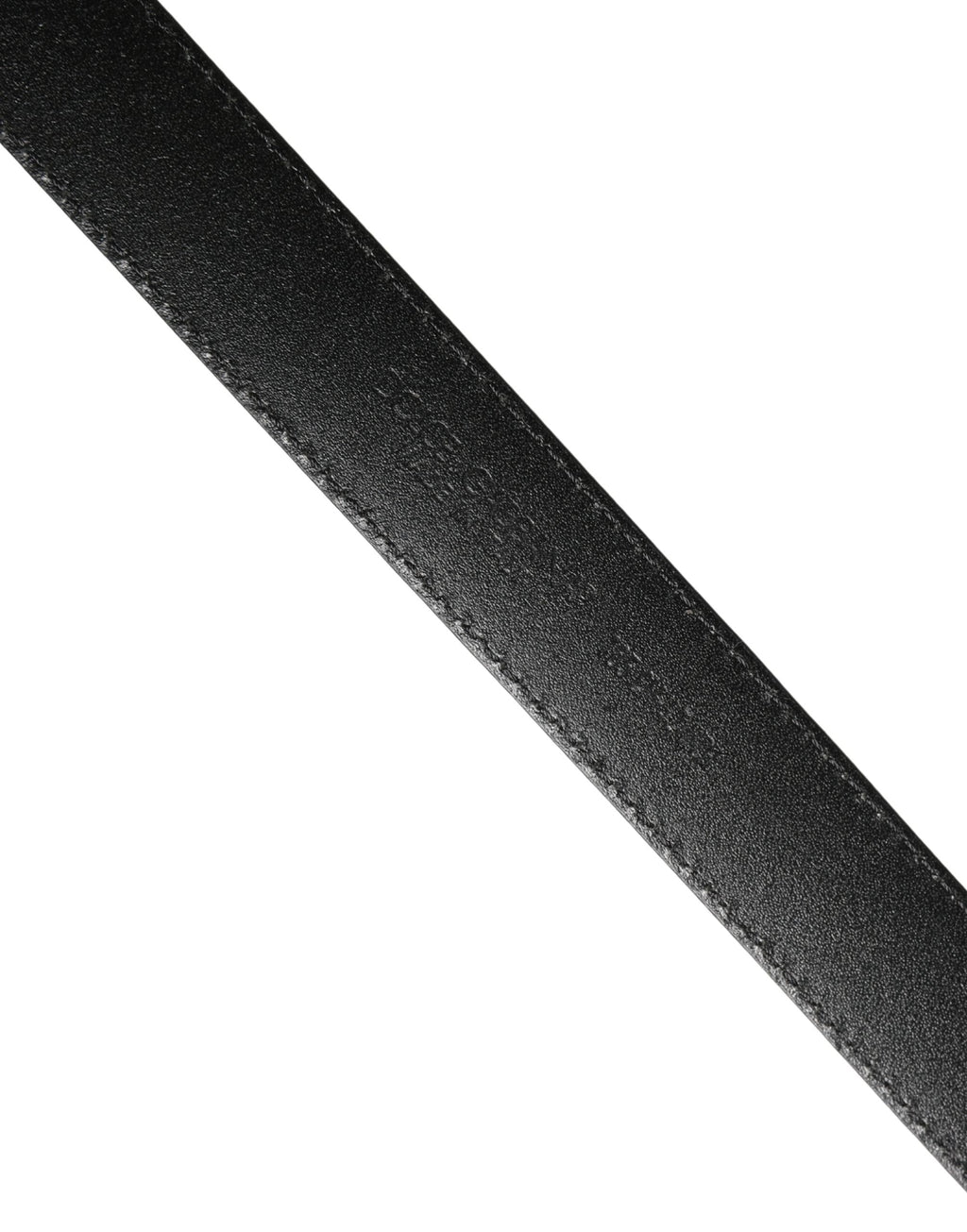 Dolce & Gabbana Men Black Calf Leather Logo Metal Buckle Belt