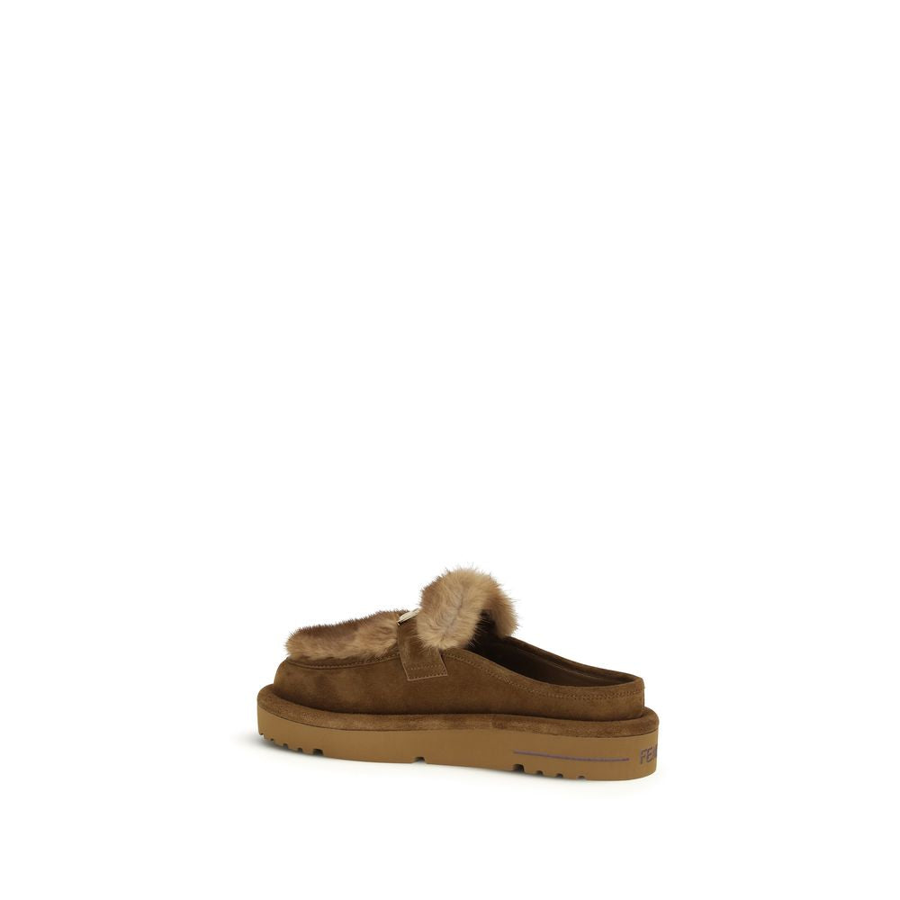 Fendi Brown Lamb Ovis Aries Aries Mules