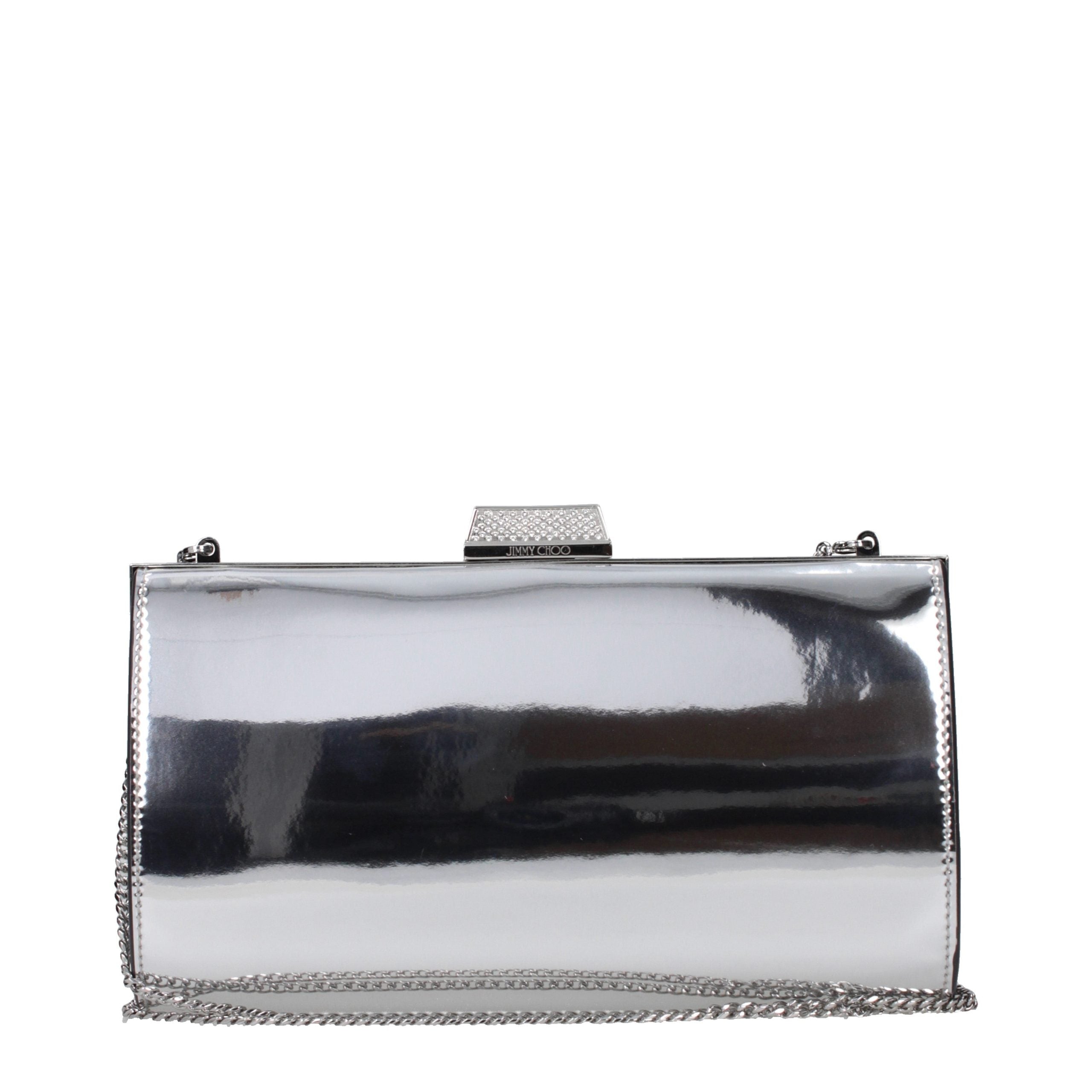 Jimmy Choo Gray Leather Clutch Bag