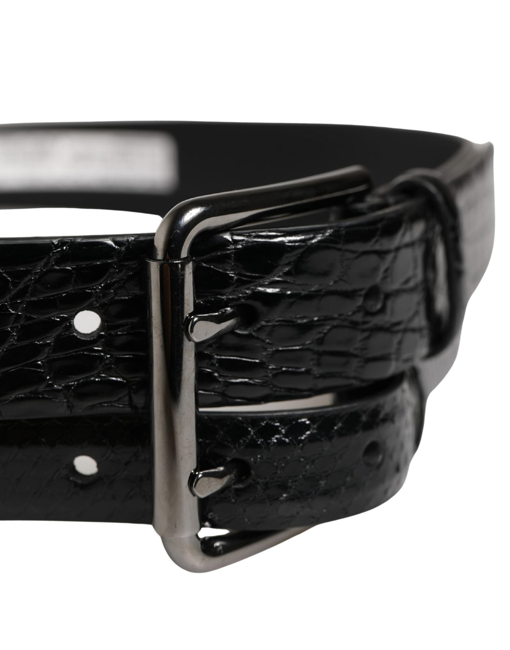 Dolce & Gabbana Men Black Exotic Leather Double Strap Belt