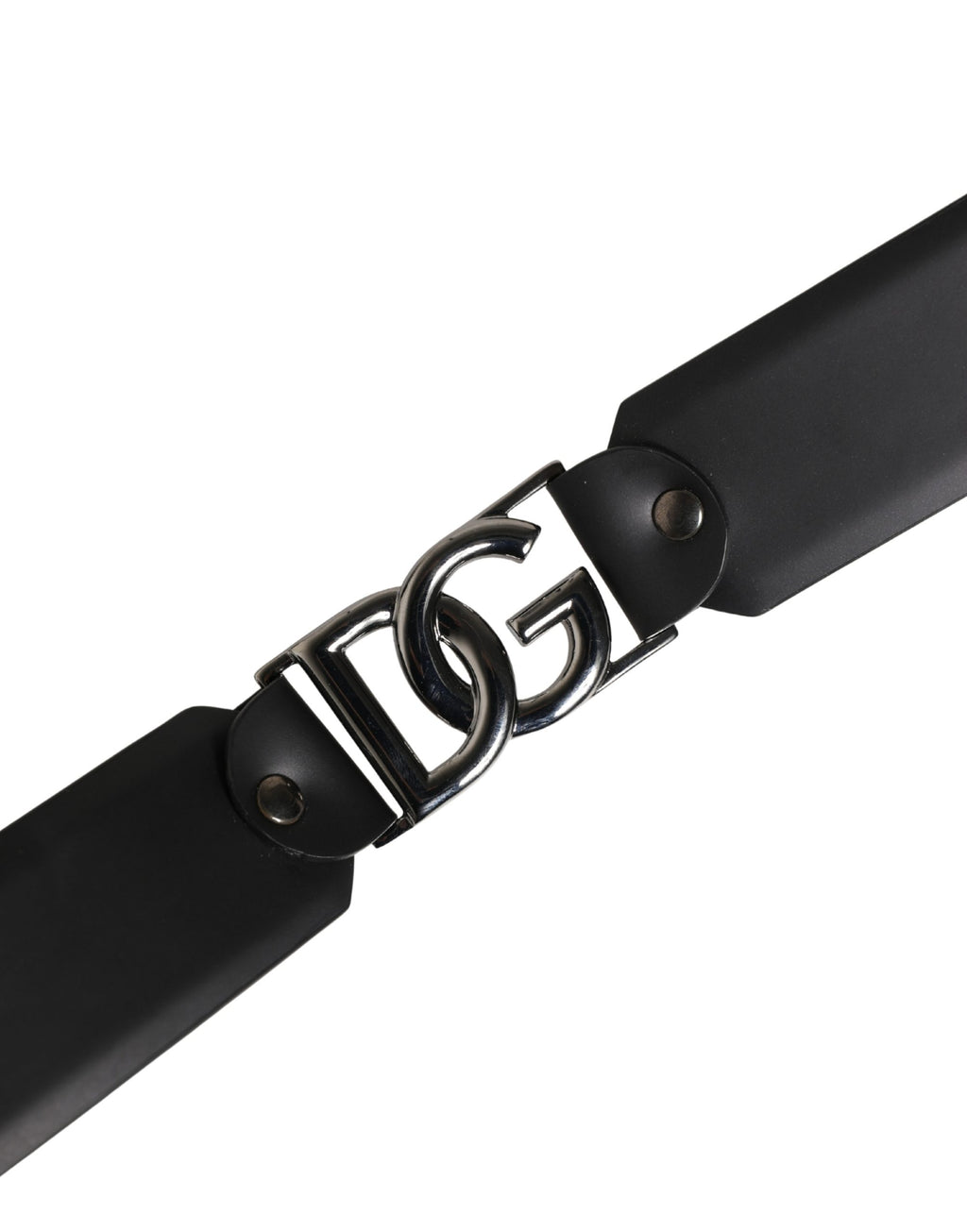 Dolce & Gabbana Men Black Classic Leather Metal Buckle Belt