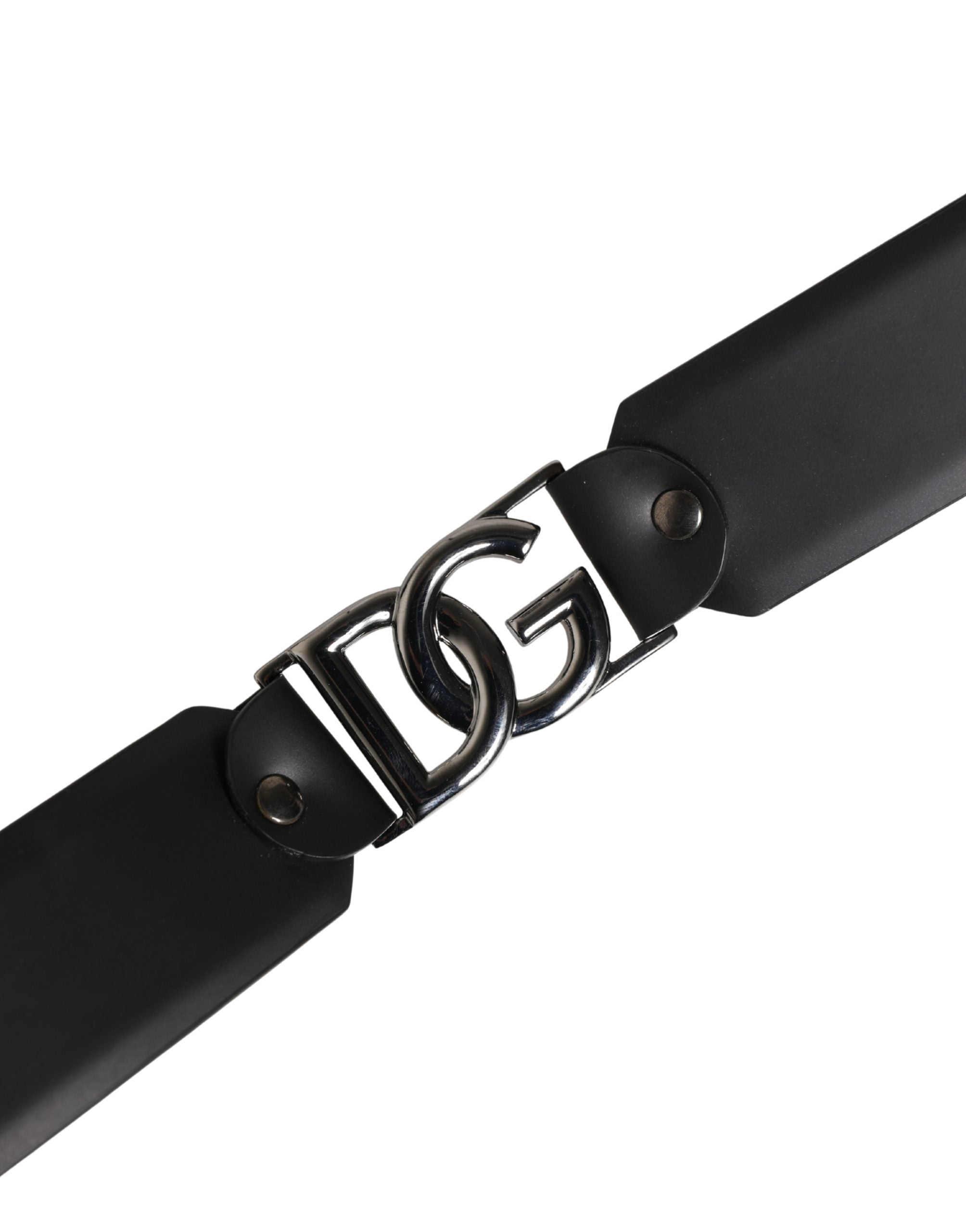 Dolce & Gabbana Men Black Classic Leather Metal Buckle Belt