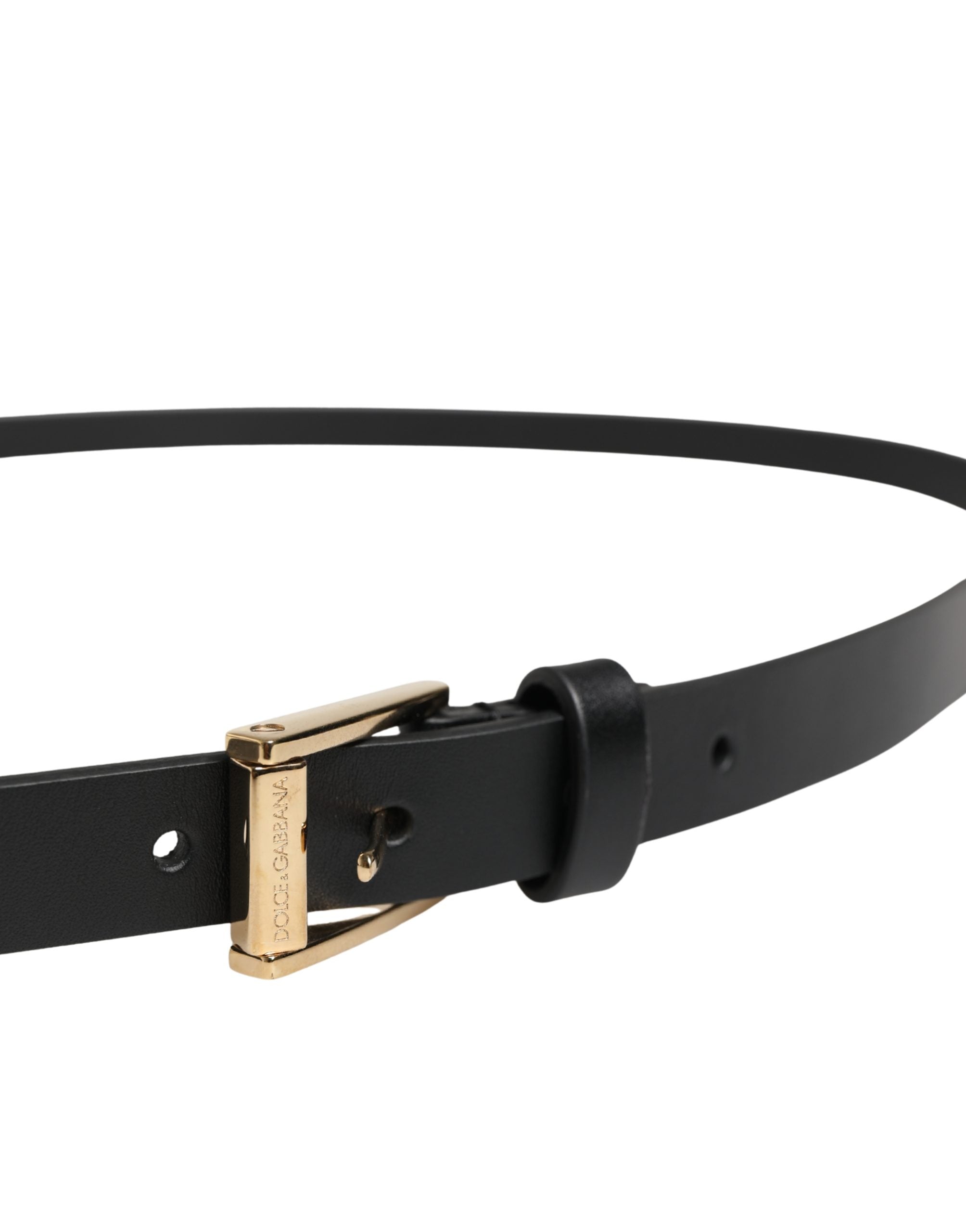 Dolce & Gabbana Belt Men Black Leather Classic Metal Buckle