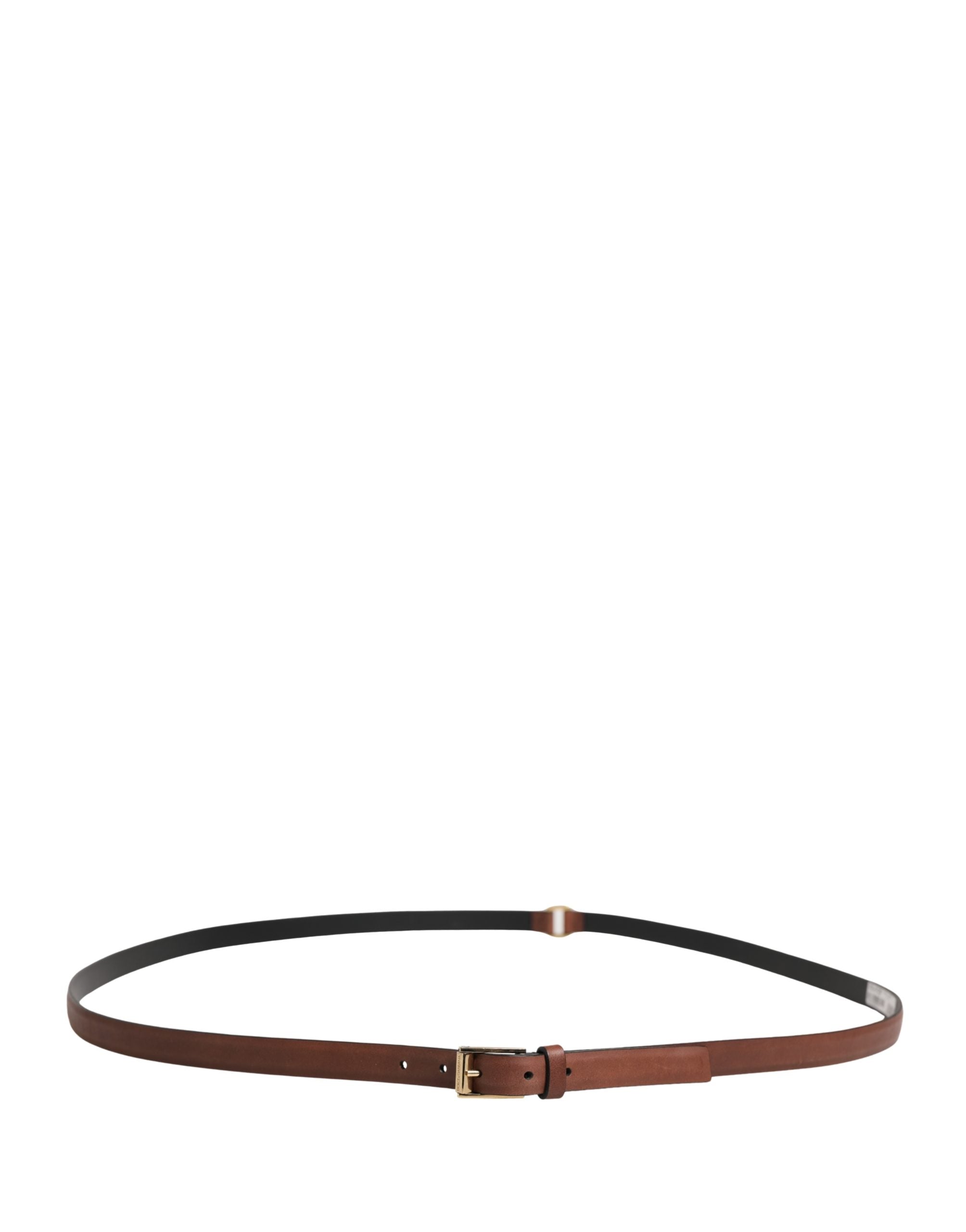 Dolce & Gabbana Men Brown Leather Classic Metal Buckle Belt