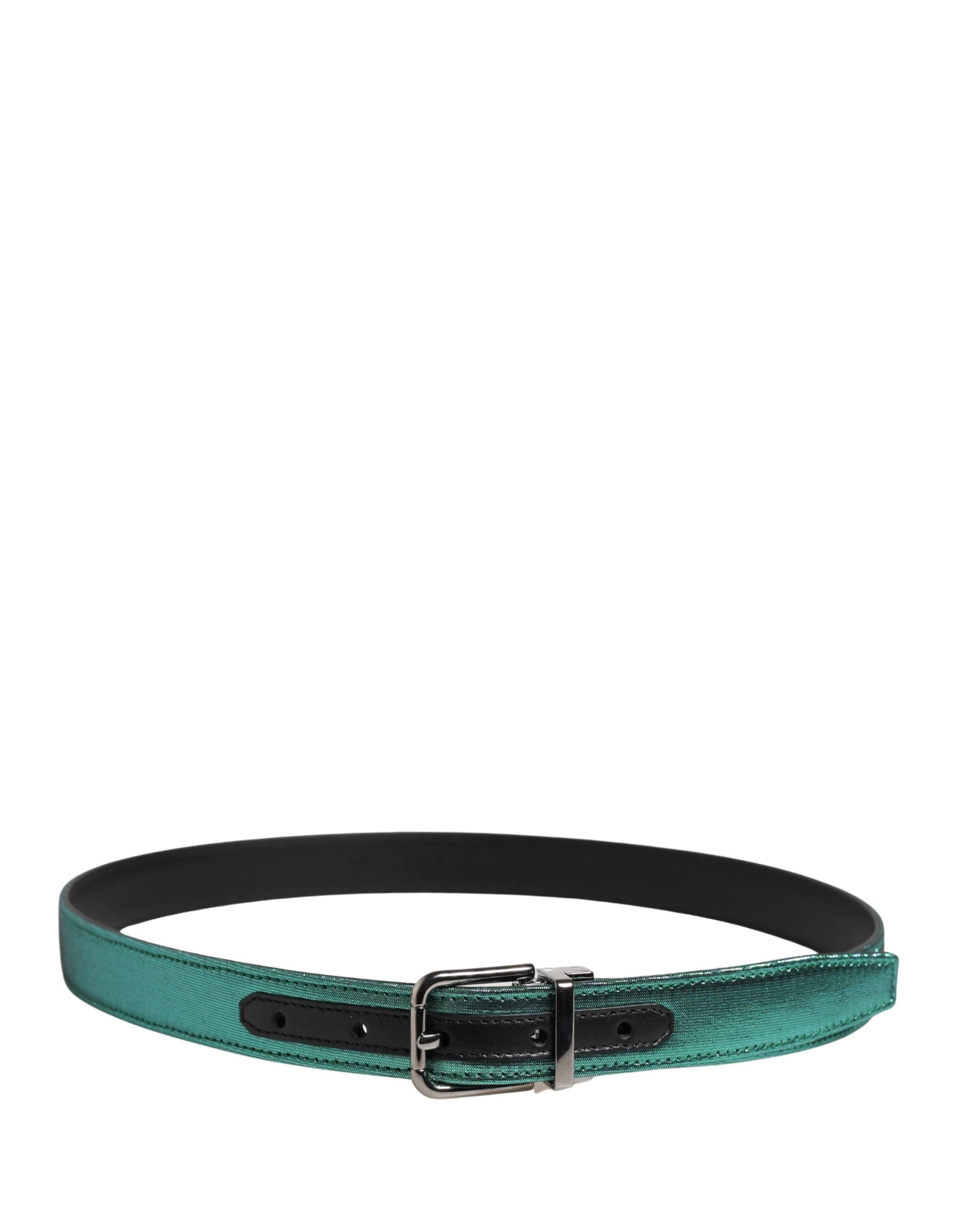 Dolce & Gabbana Men Green Lurex Polyester Metal Buckle Belt