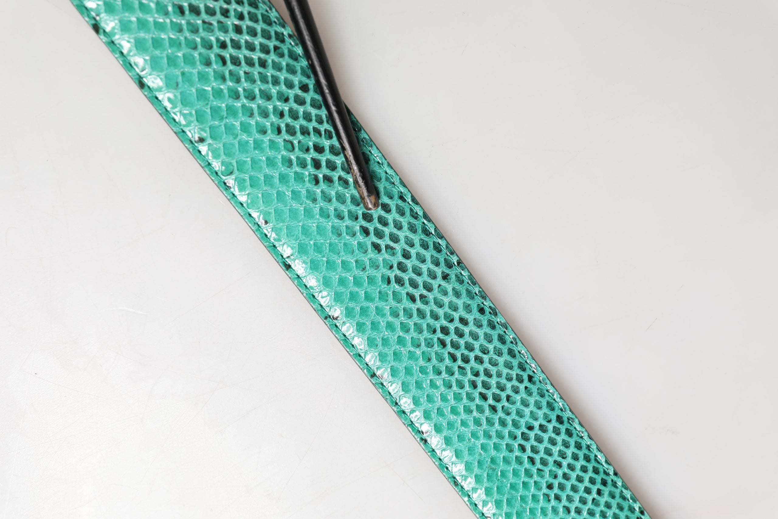 Dolce & Gabbana Green Leather DG Logo Embellished Buckle Belt