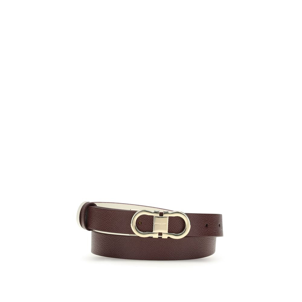 Ferragamo Brown Calf Leather Bos Taurus Thin Belt