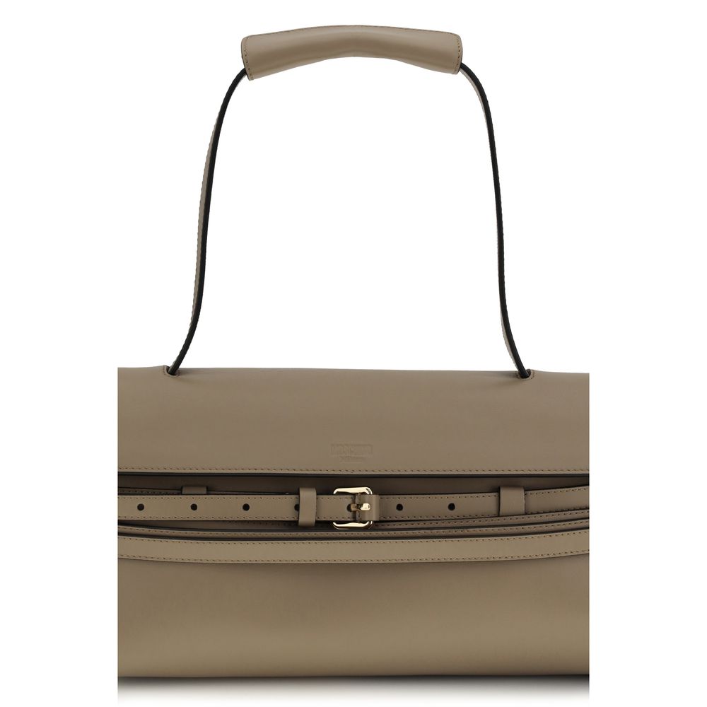 Moschino Beige Calf Leather Bos Taurus Handbag