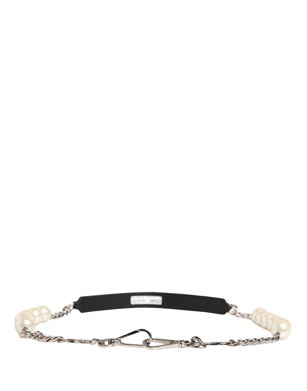 Dolce & Gabbana Black Leather Silver Chain Bag Accessory Shoulder Strap