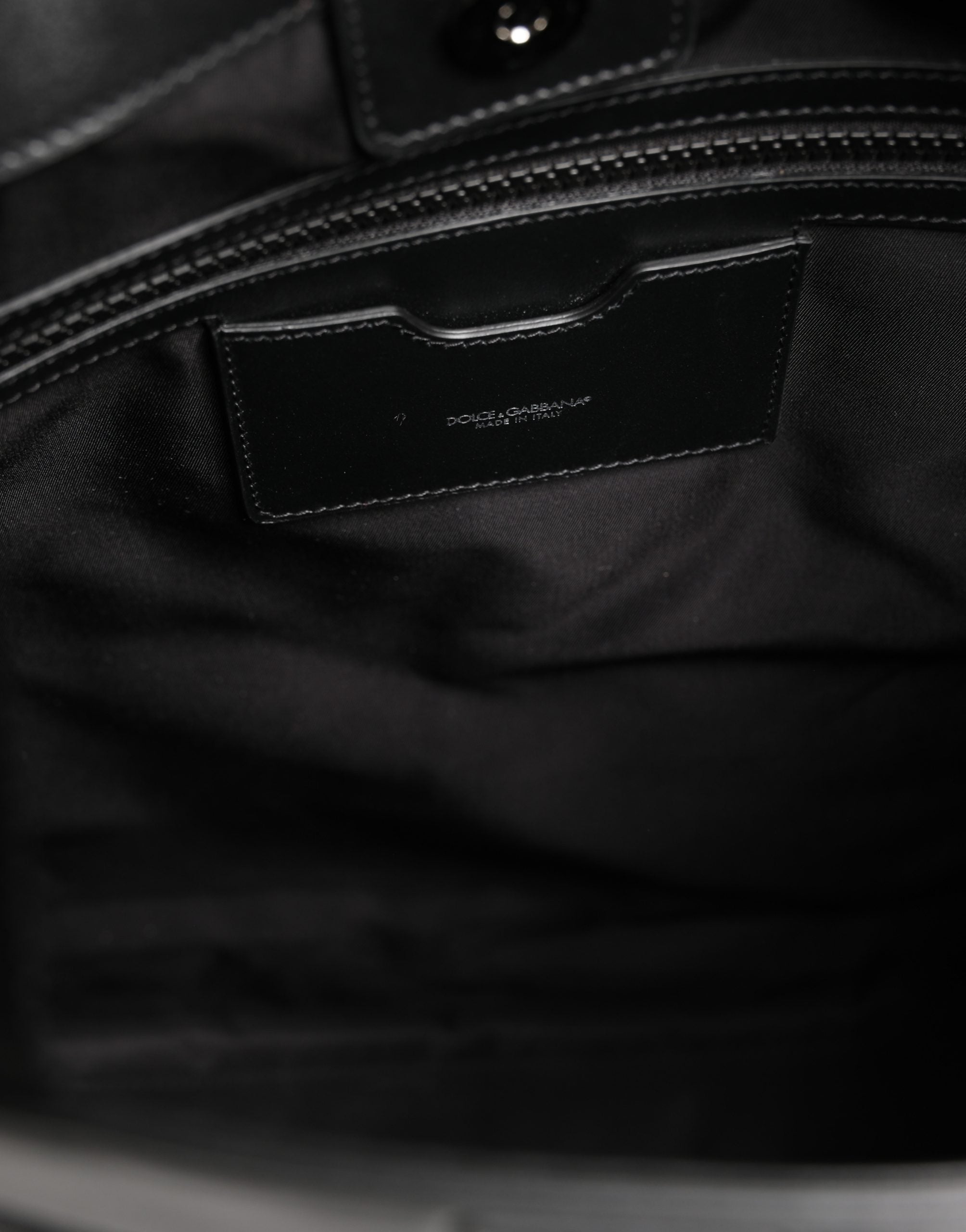 Dolce & Gabbana Black Leather #DGFamily Patch Shopping Tote Borse Bag