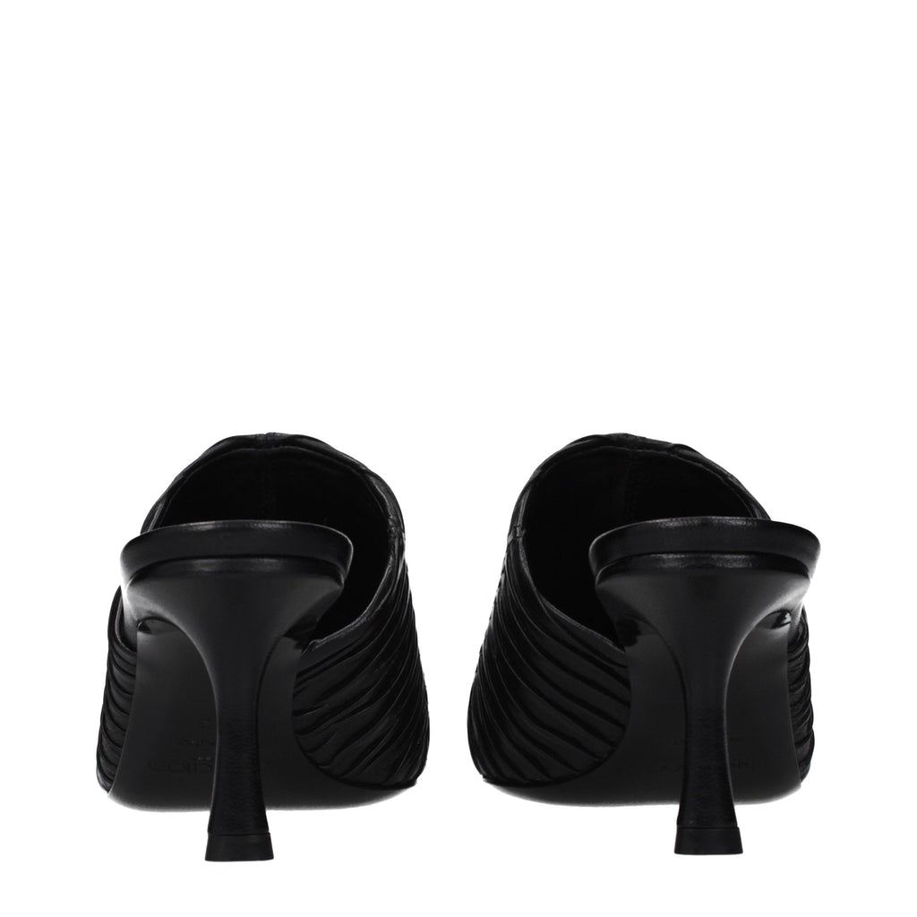 Jimmy Choo Black Leather Mid Heel Pumps