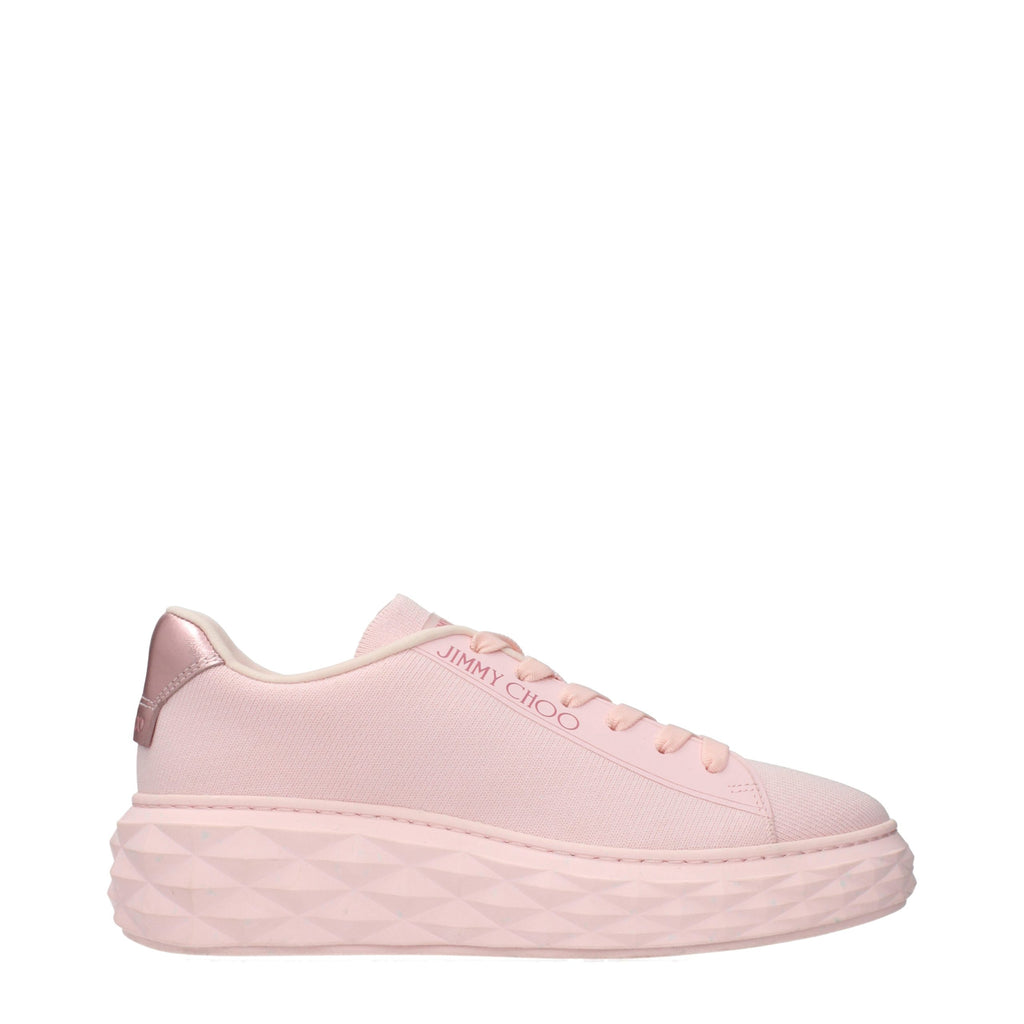 Jimmy Choo Pink Fabric Platform Sneakers
