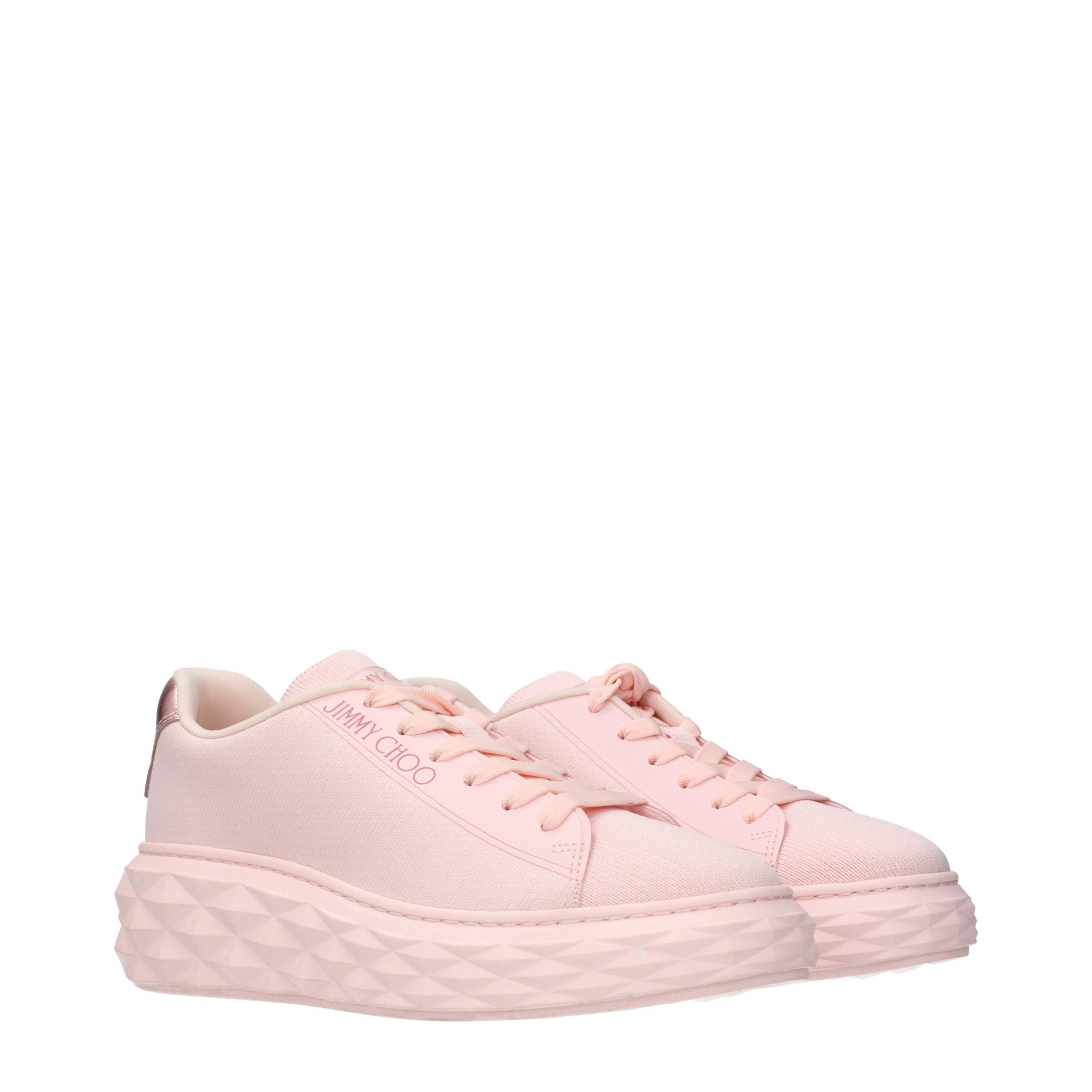 Jimmy Choo Pink Fabric Platform Sneakers
