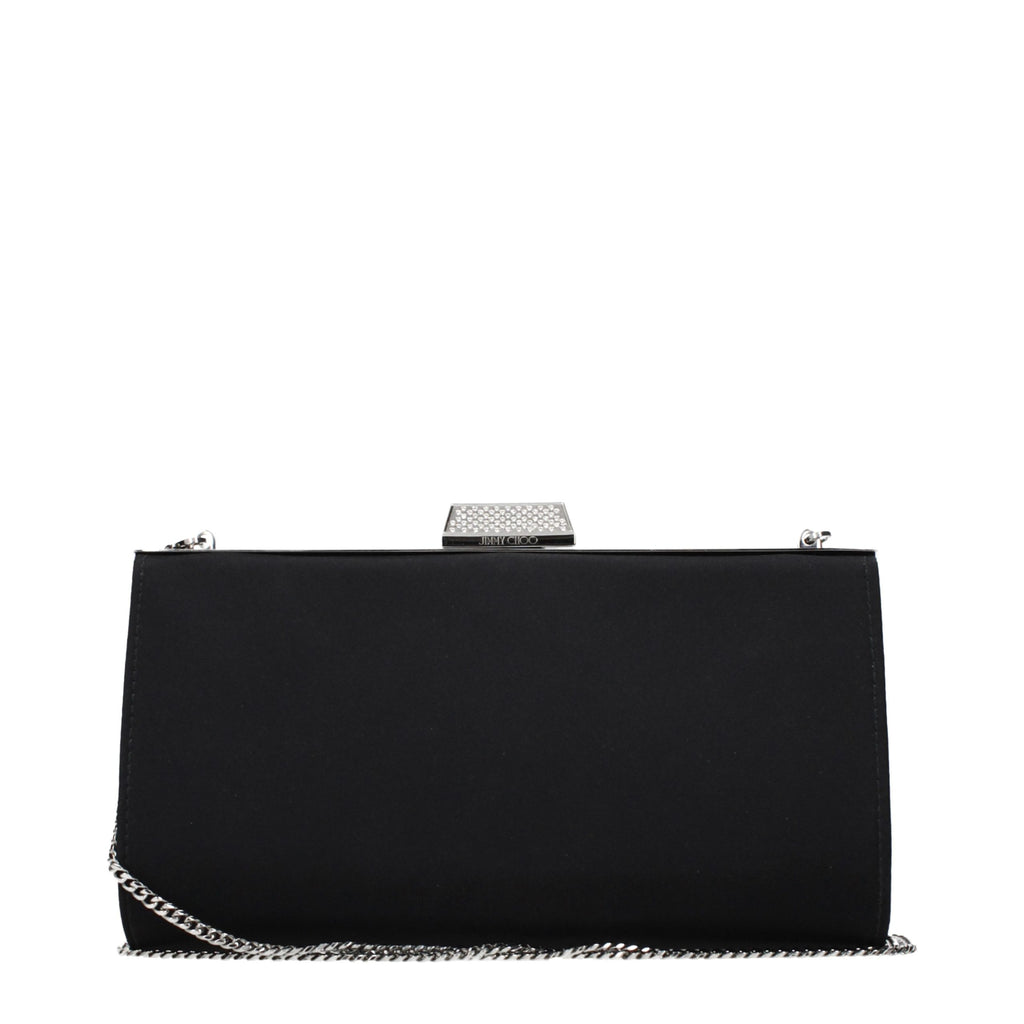 Jimmy Choo Black Satin Clutch Bag