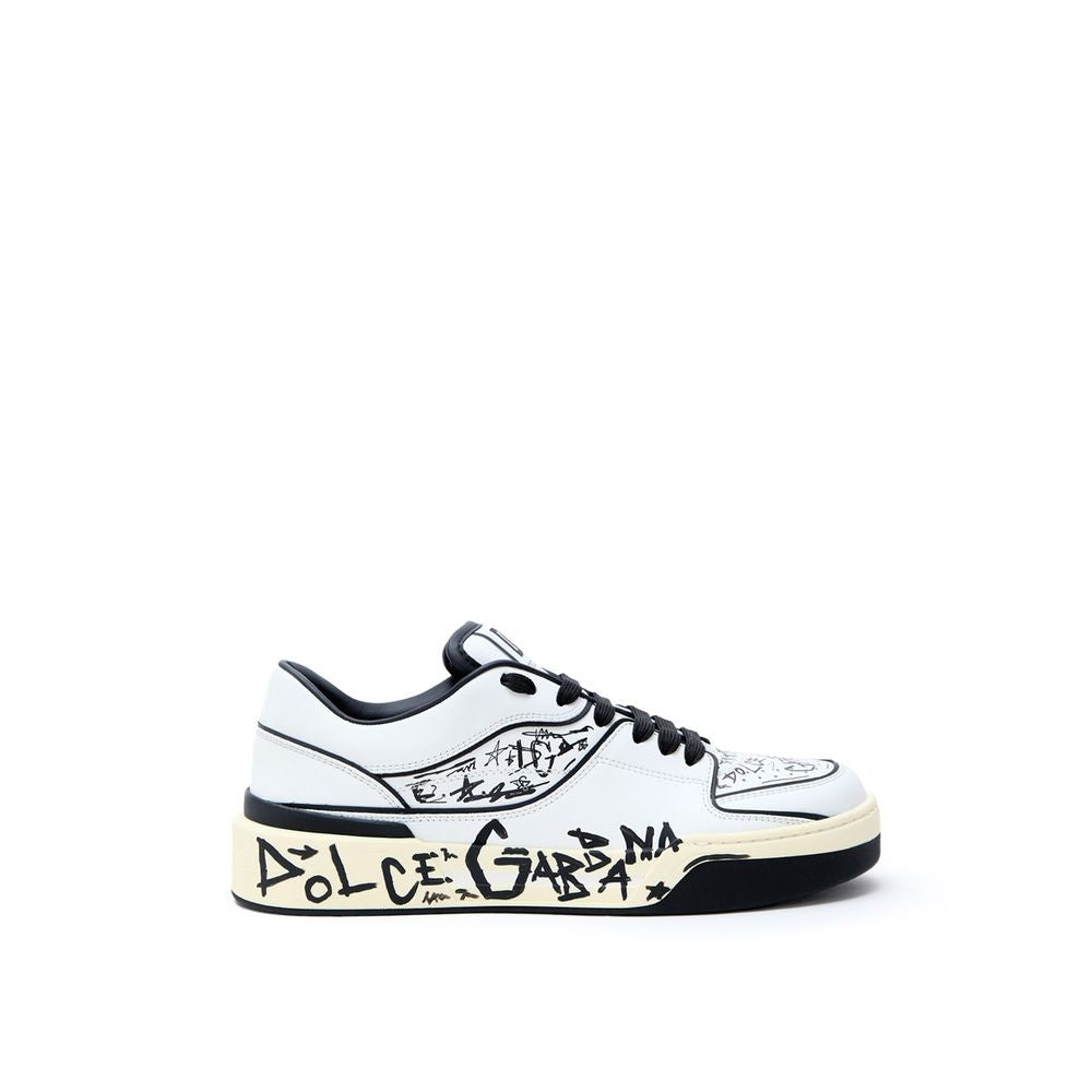Dolce & Gabbana White Leather Low Top Sneakers