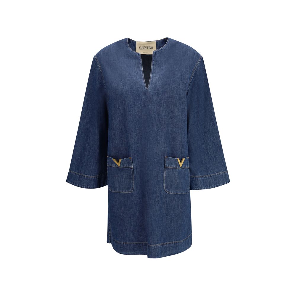 Valentino Blue Cotton Casual Dress