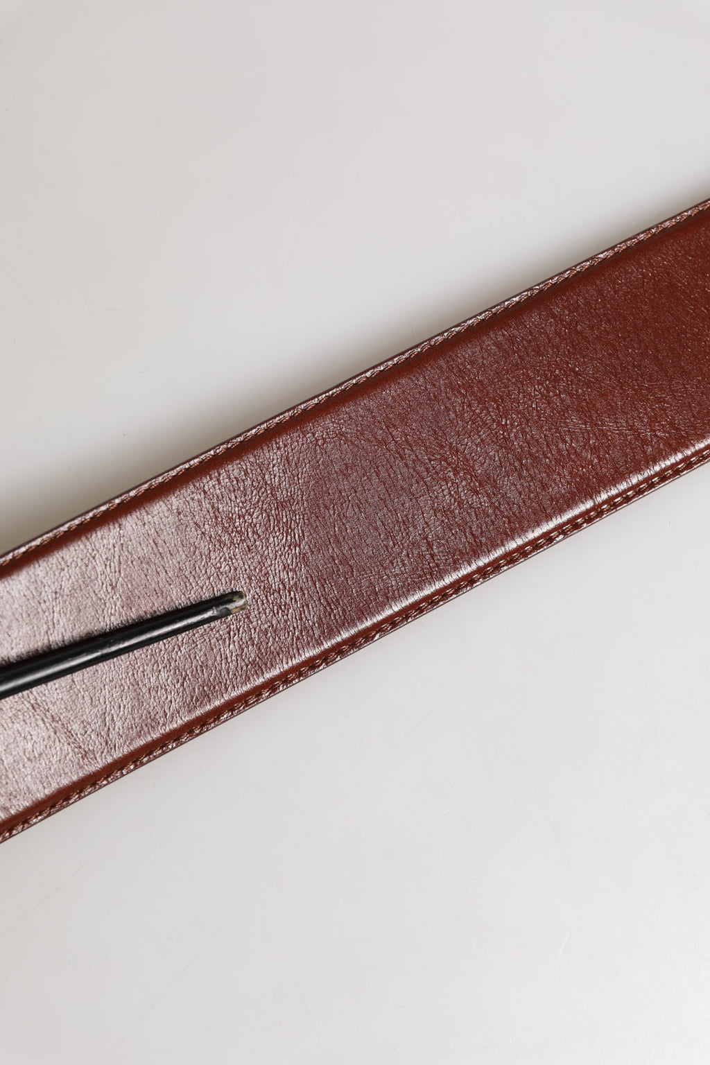 Dolce & Gabbana Brown Leather Waist Gold Metal Buckle Belt