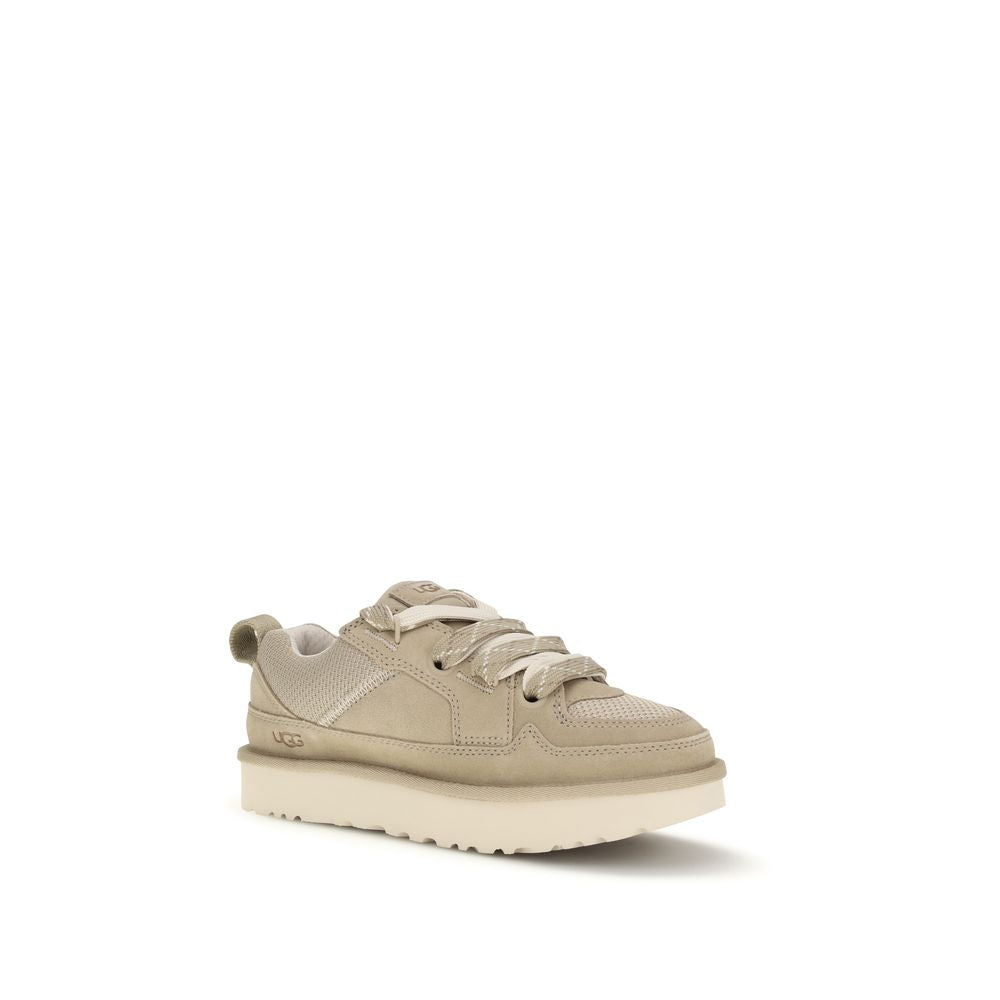 UGG Beige Calf Leather Bos Taurus Low Top Sneakers