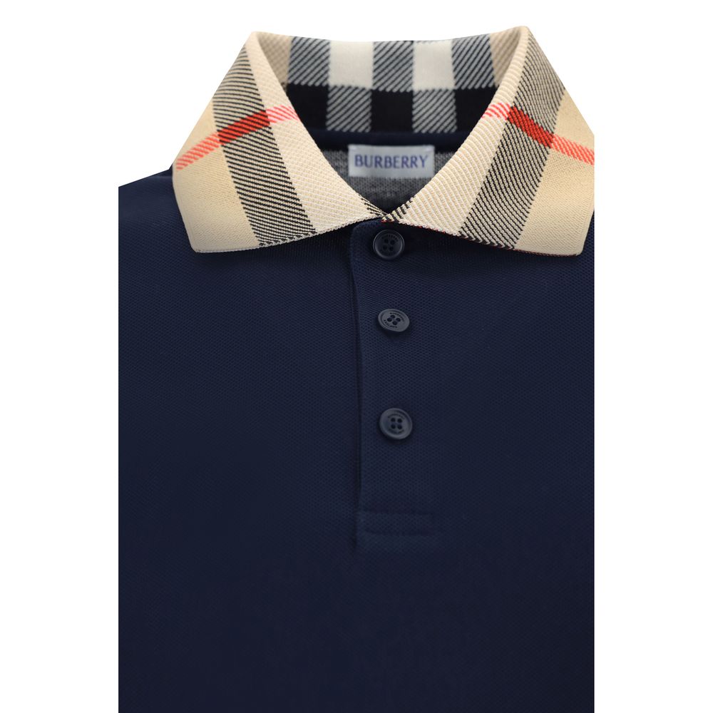 Burberry Blue Cotton Polo Shirt