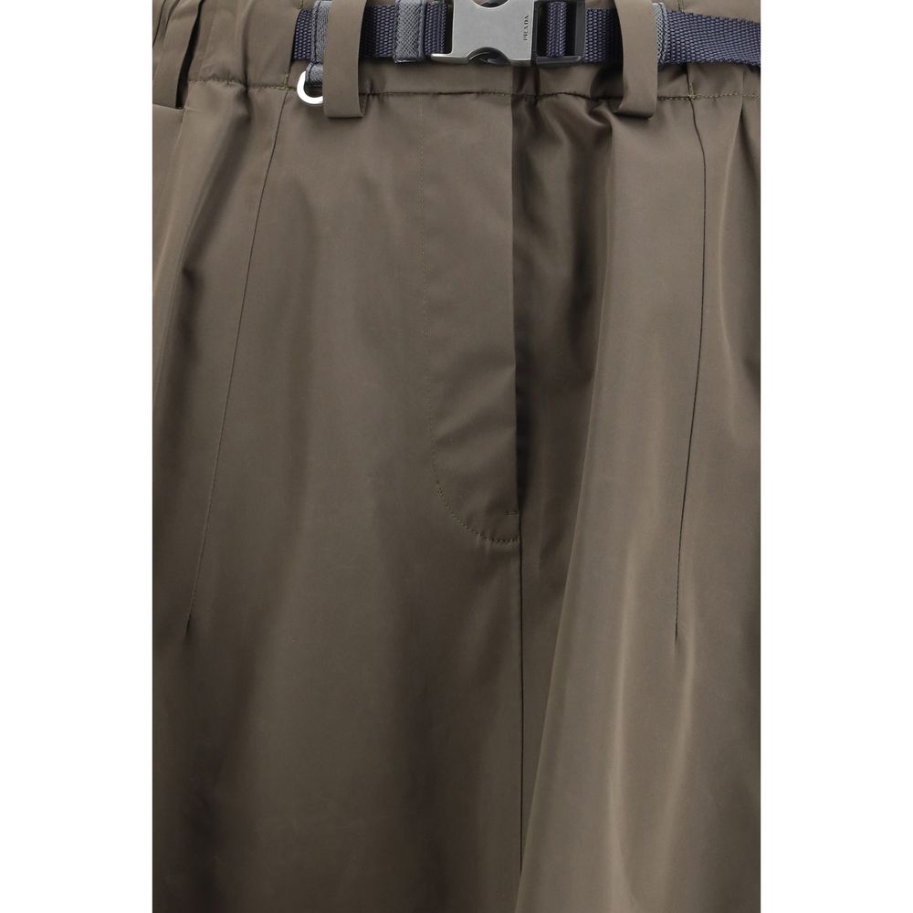 Prada Bicolor Recycled Polyester Midi Skirt