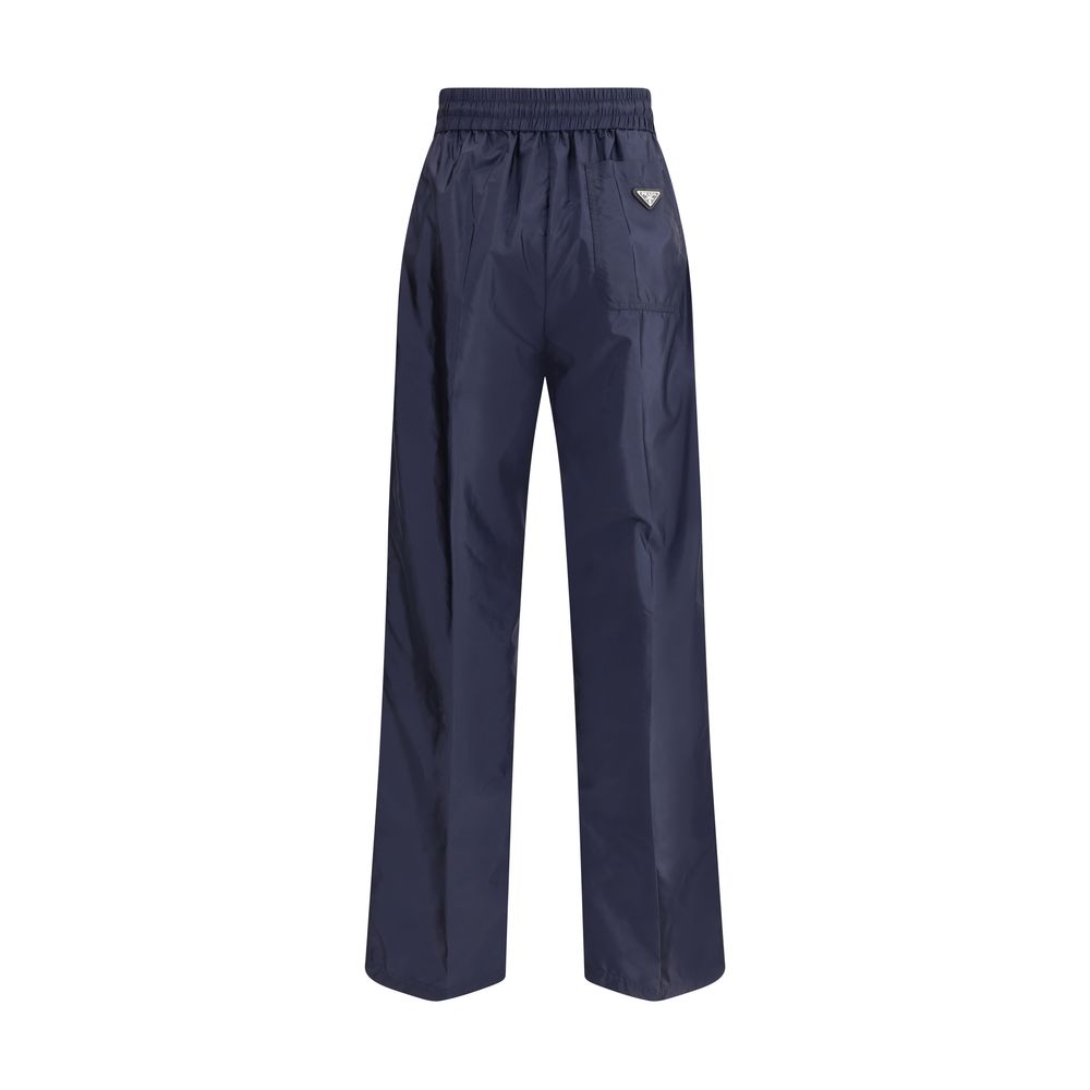 Prada Blue Recycled Polyamide Casual Pants