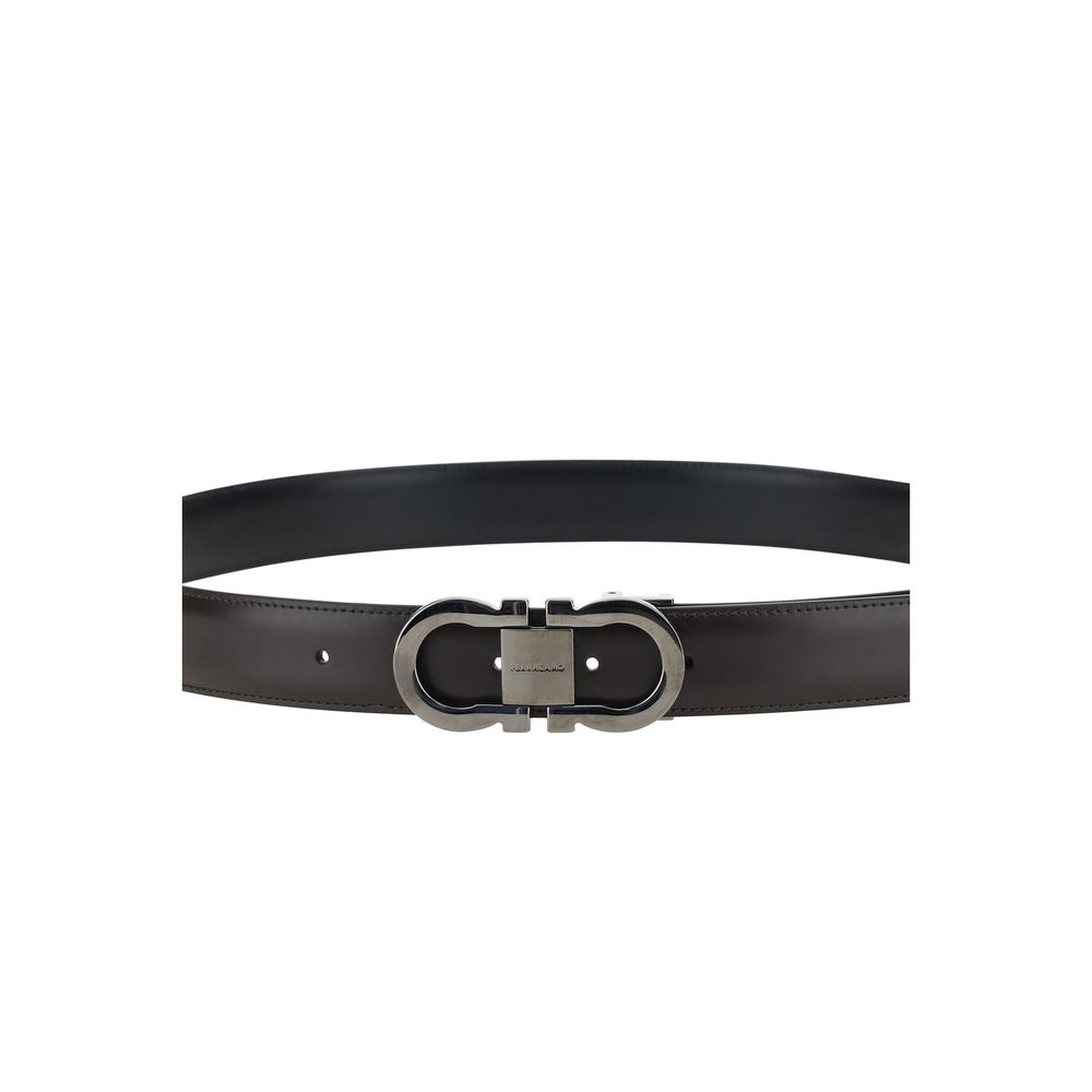 Ferragamo Black Calf Leather Bos Taurus Regular Belt
