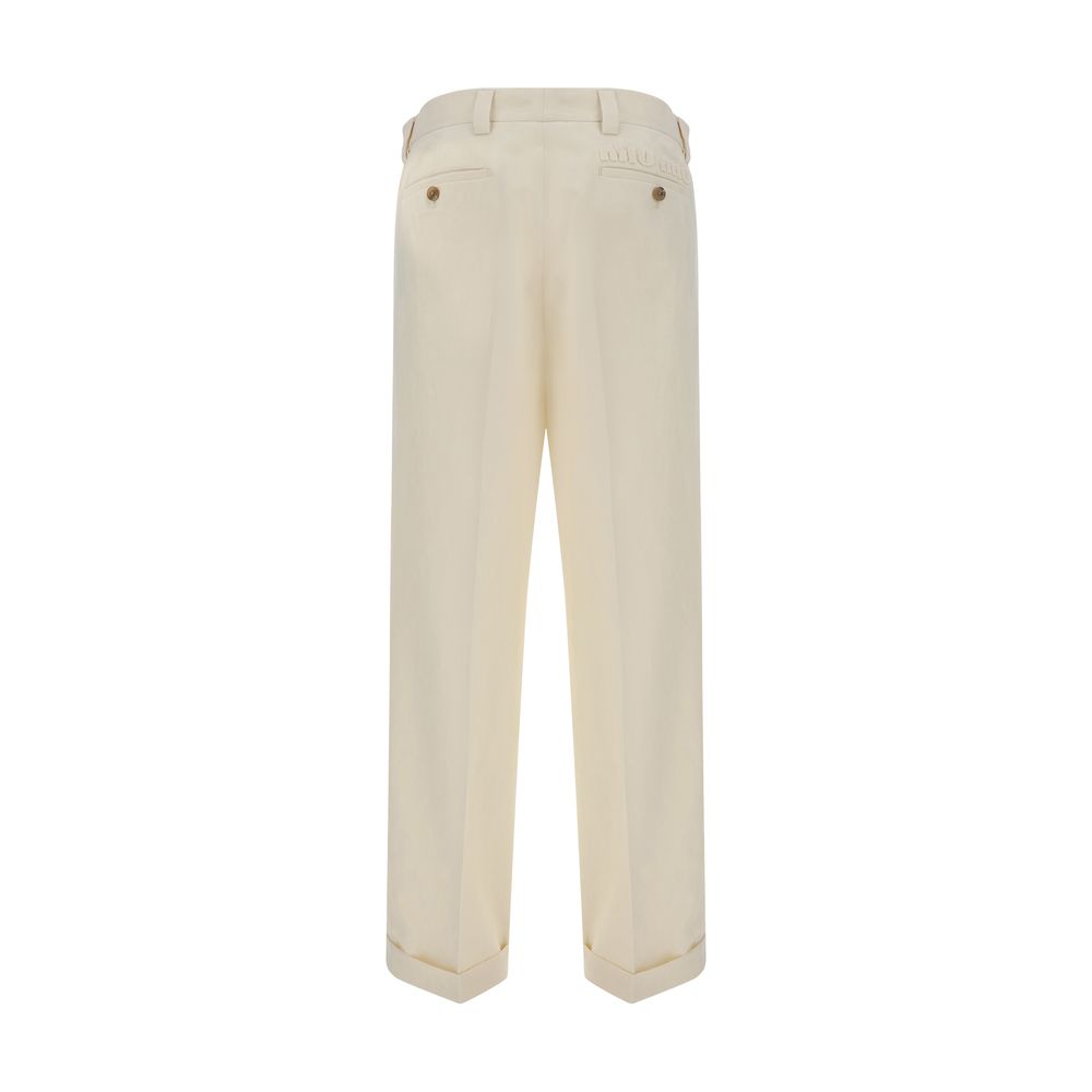 Miu Miu Beige Cotton Casual Pants
