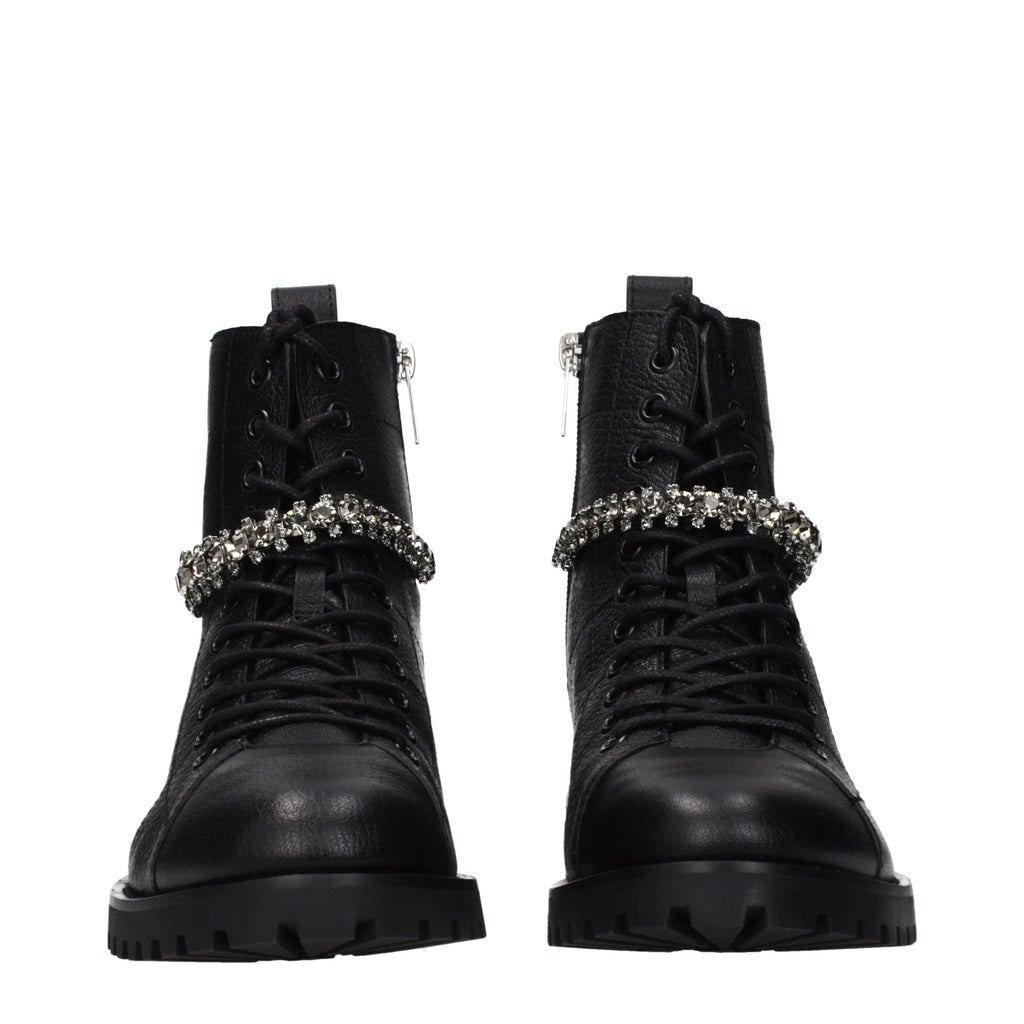 Jimmy Choo Black Leather Ankle Boots