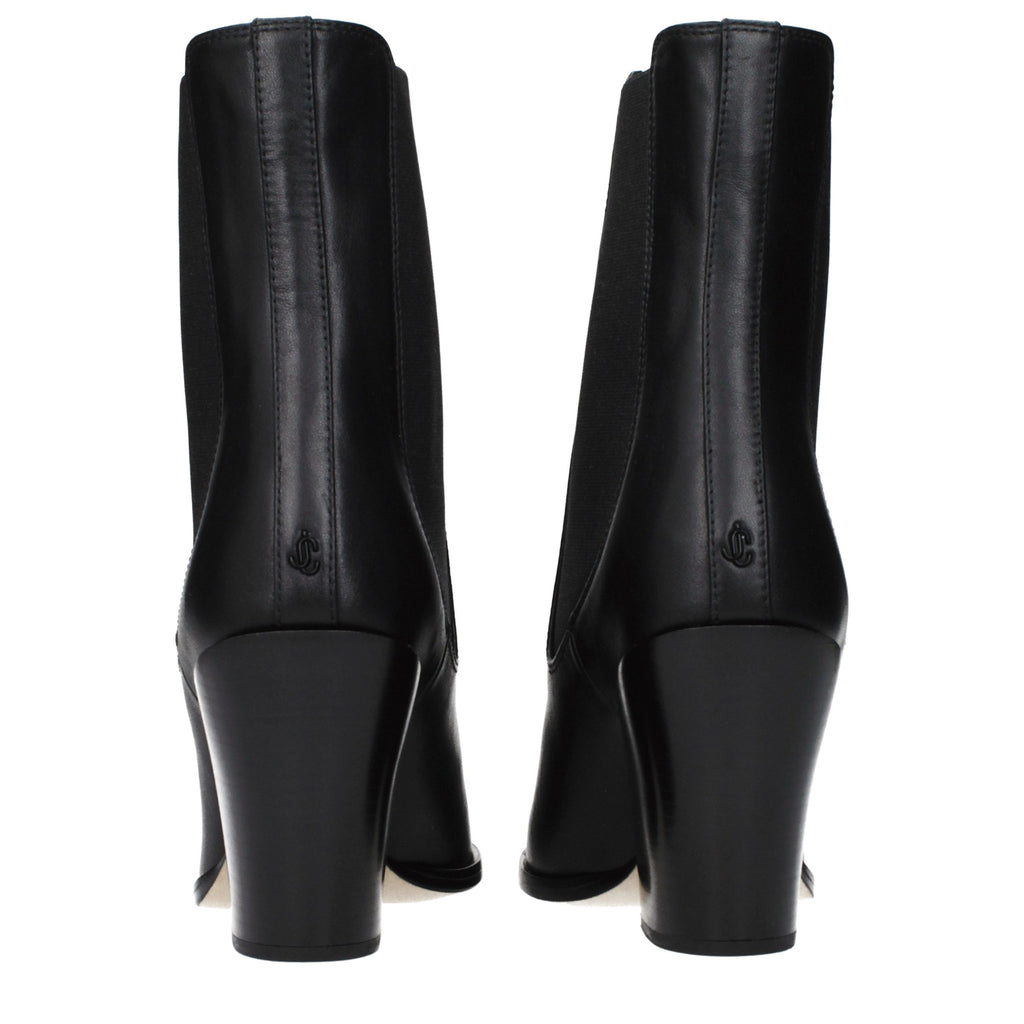 Jimmy Choo Black Leather Ankle Boots