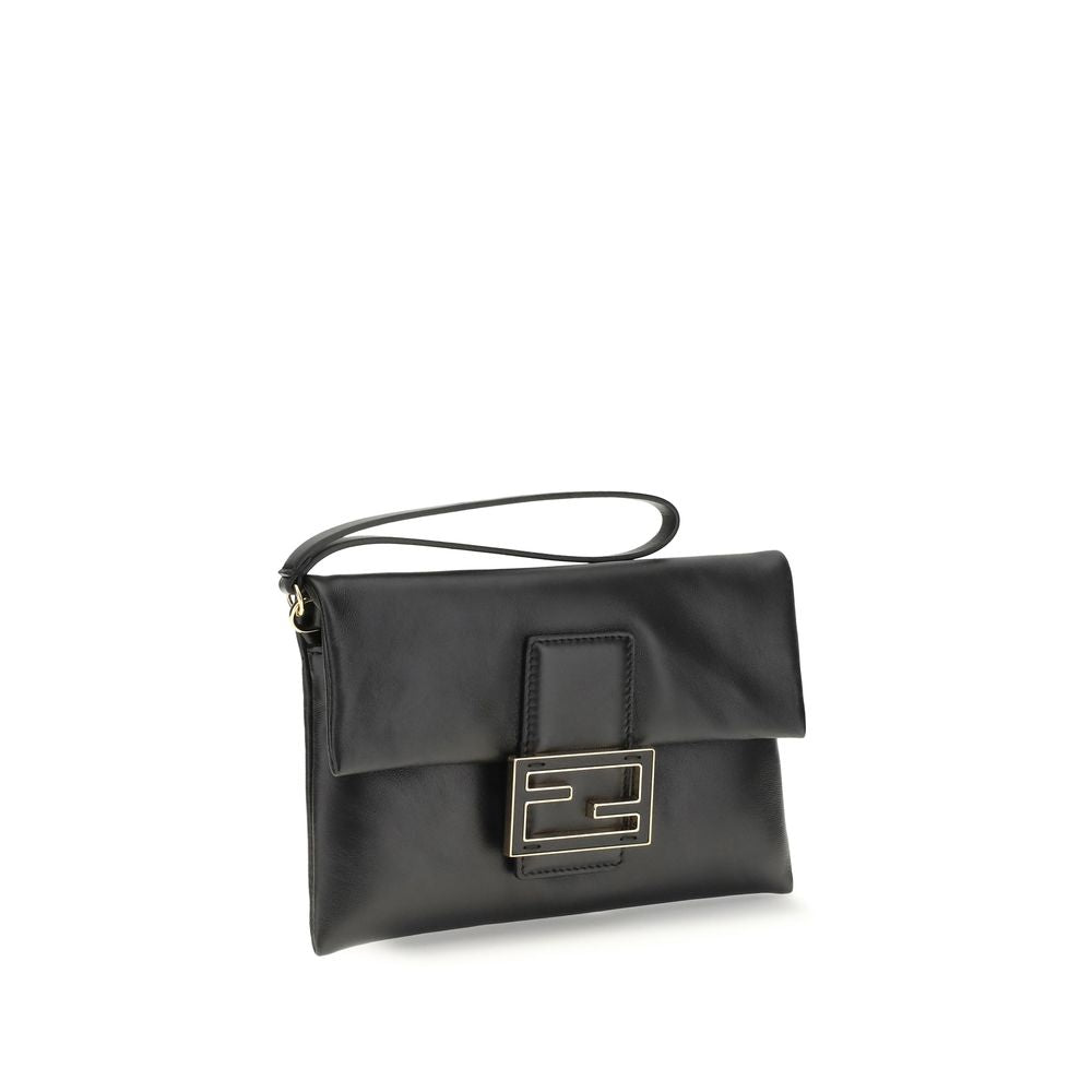 Fendi Black Calf Leather Bos Taurus Shoulder Bag