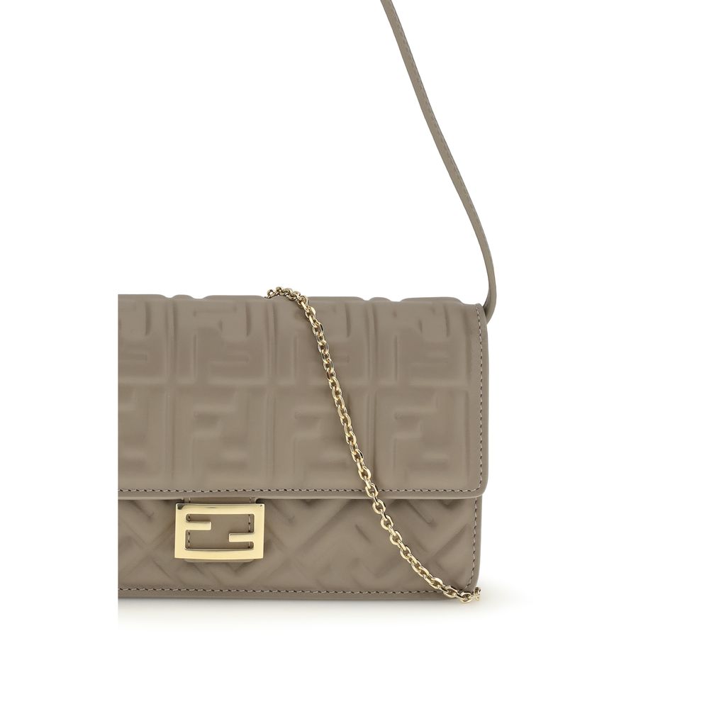 Fendi Gray Calf Leather Bos Taurus Wallet