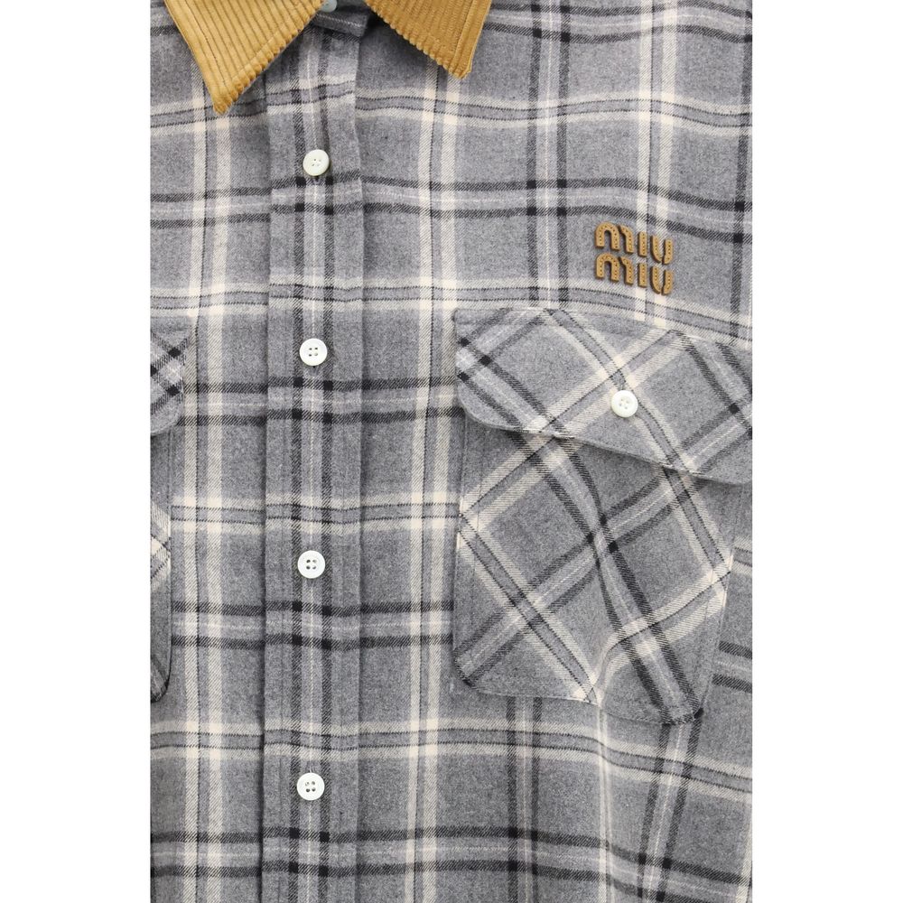 Miu Miu Gray Cotton Pattern Shirt