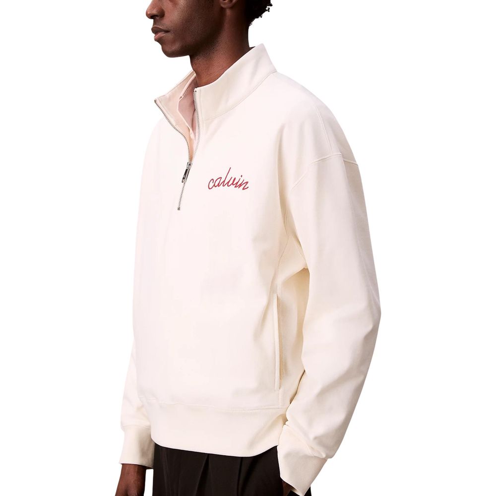 Calvin Klein Jeans White Cotton Sweatshirt